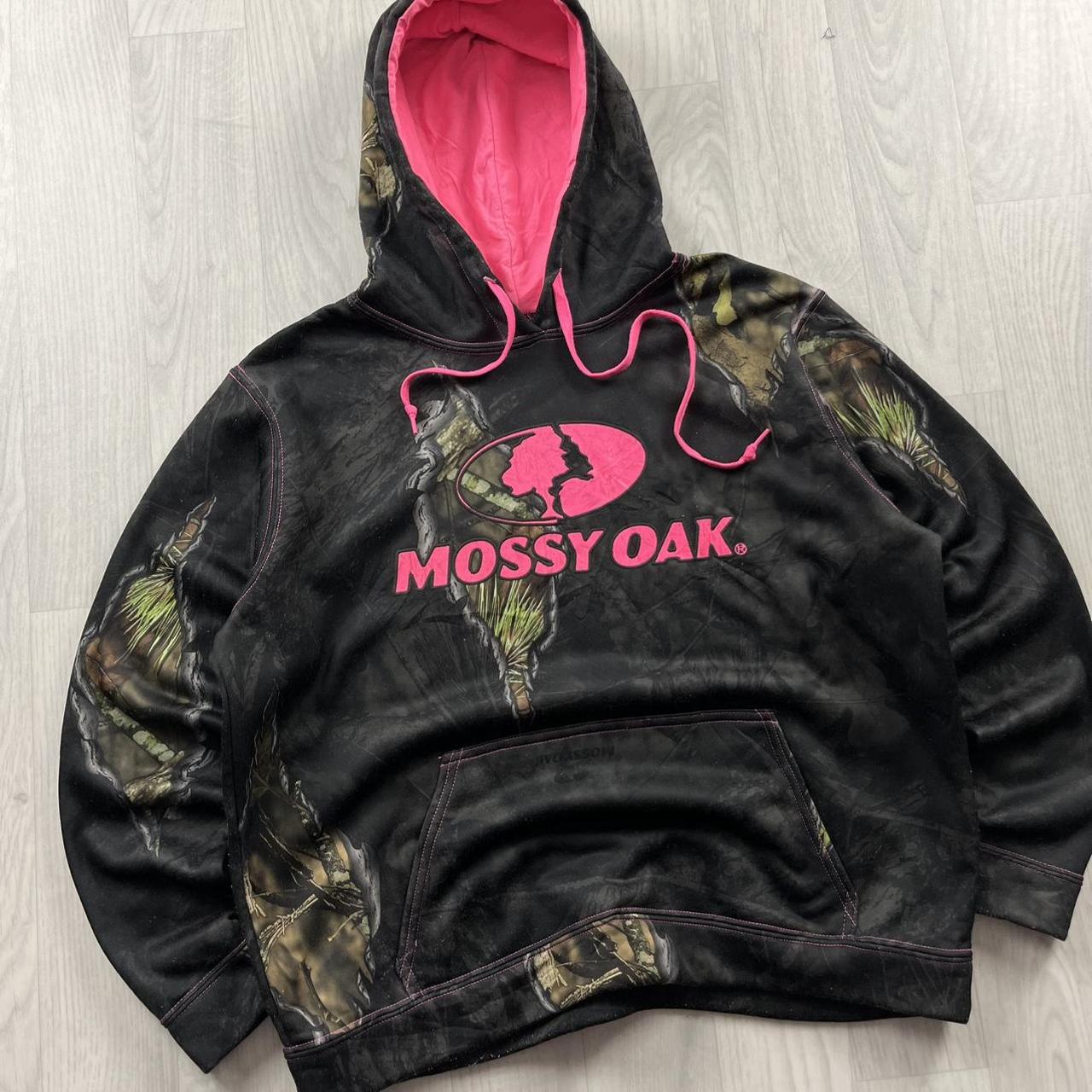 VINTAGE MOSSY OAK REALTREE HOODIE CAMO BLACK PINK