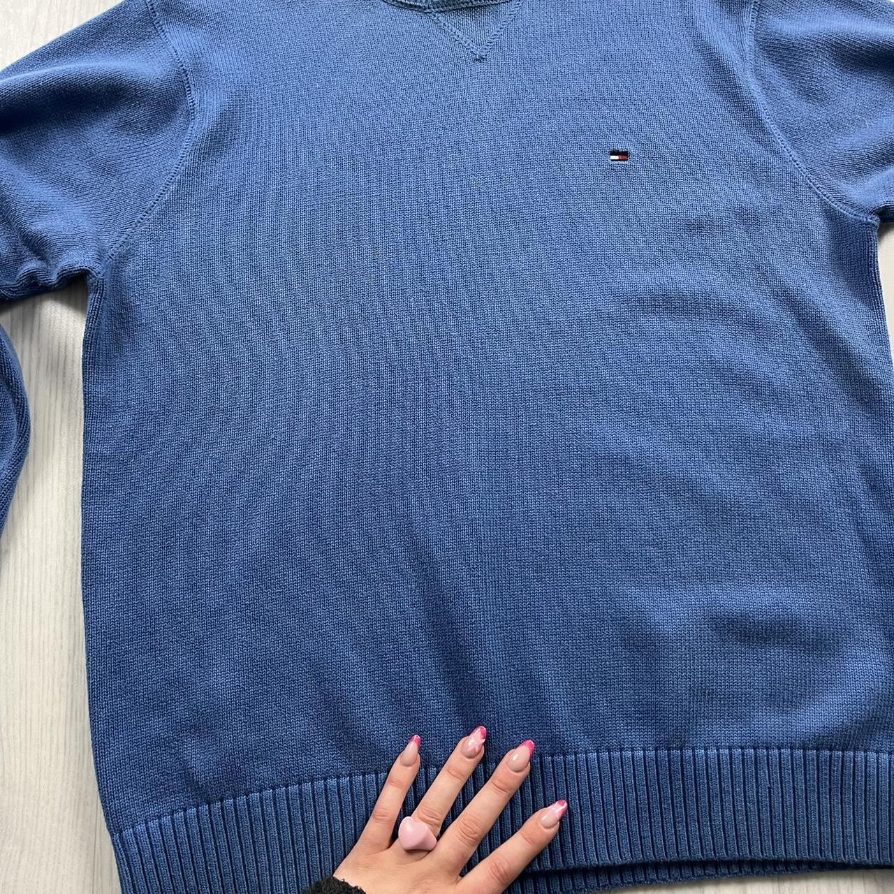 VINTAGE Y2K TOMMY HILFIGER CHUNKY KNITTED JUMPER BLUE