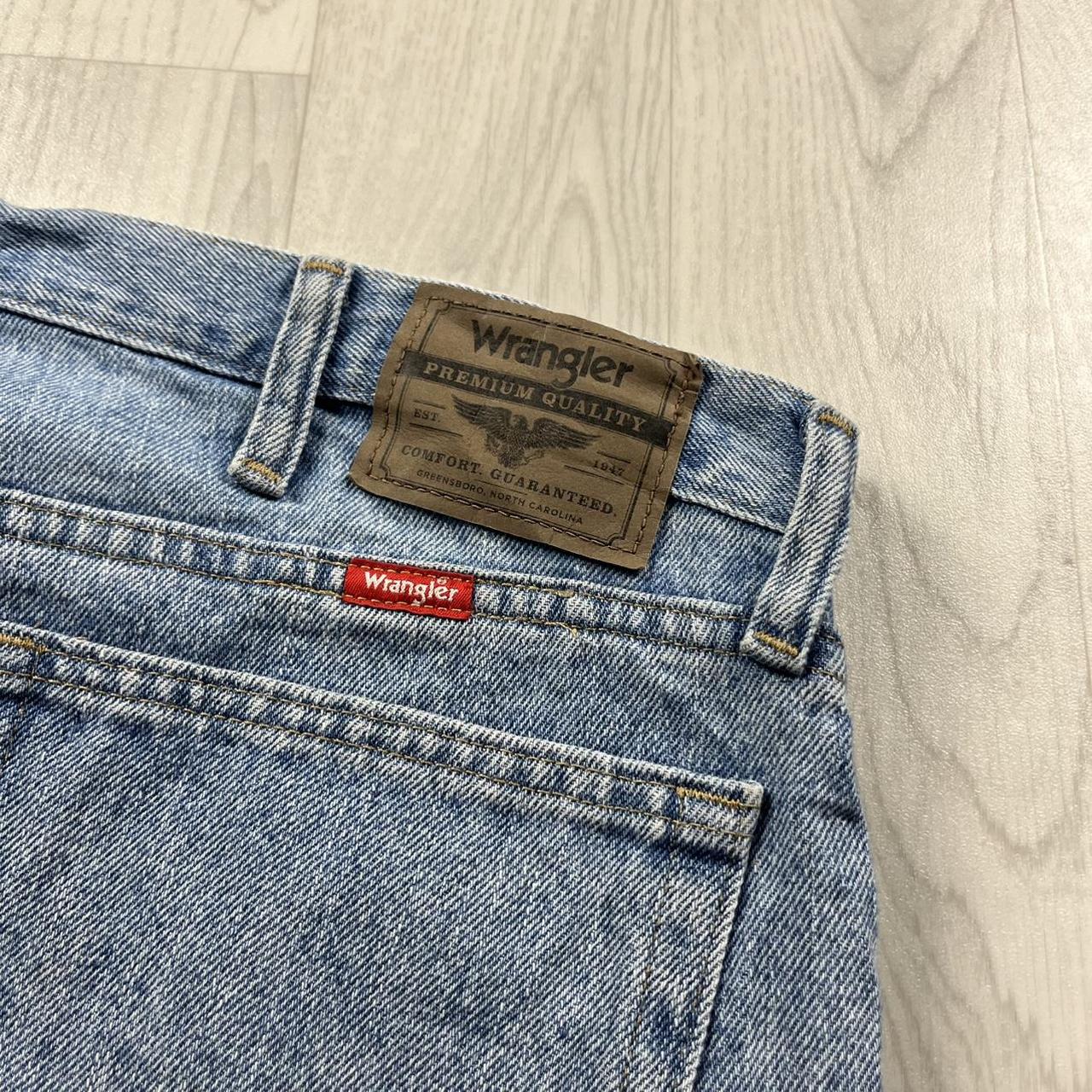 VINTAGE 00s WRANGLER BAGGY LOOSE CARPENTER JORTS BLUE