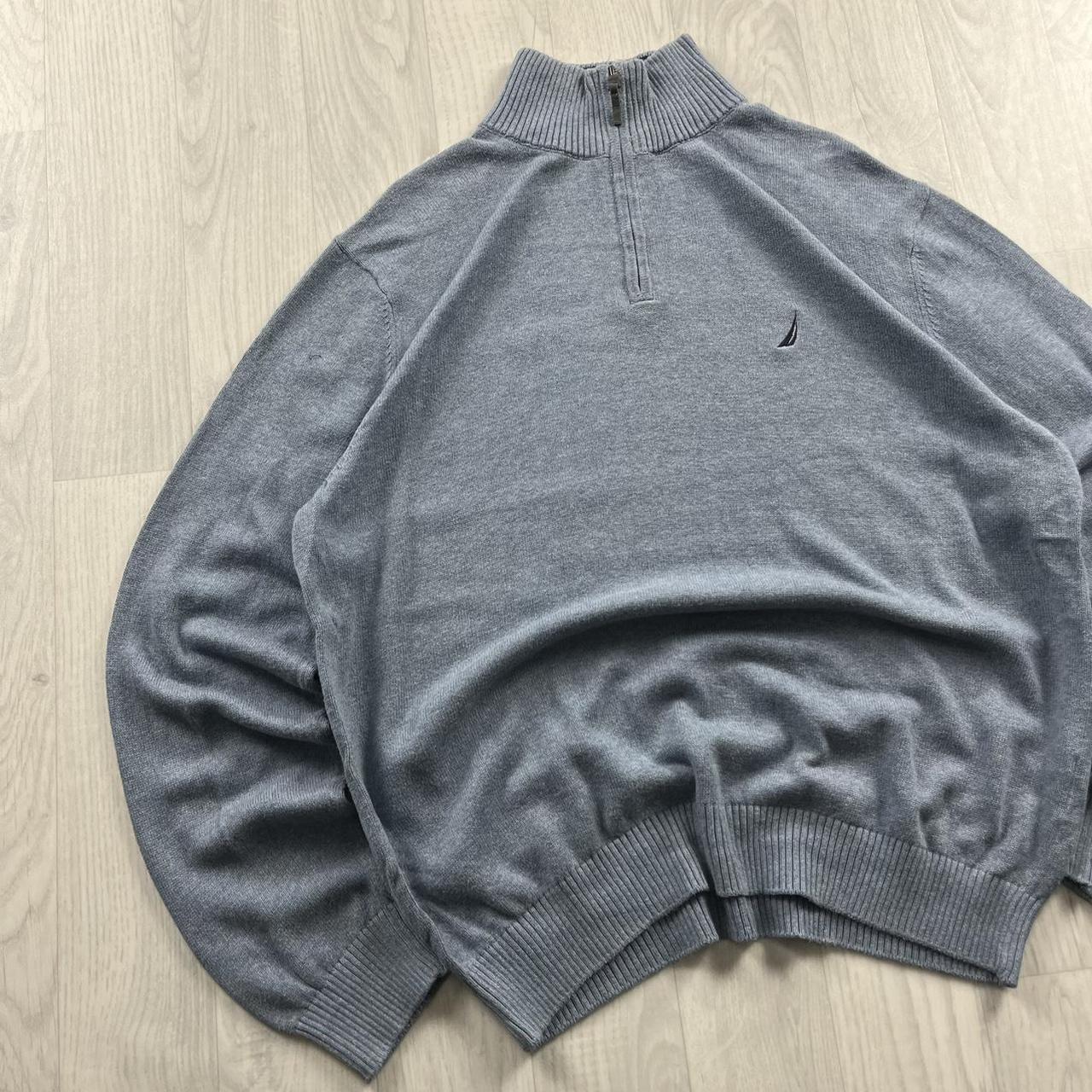 VINTAGE Y2K NAUTICA QUARTER ZIP KNITTED JUMPER BLUE