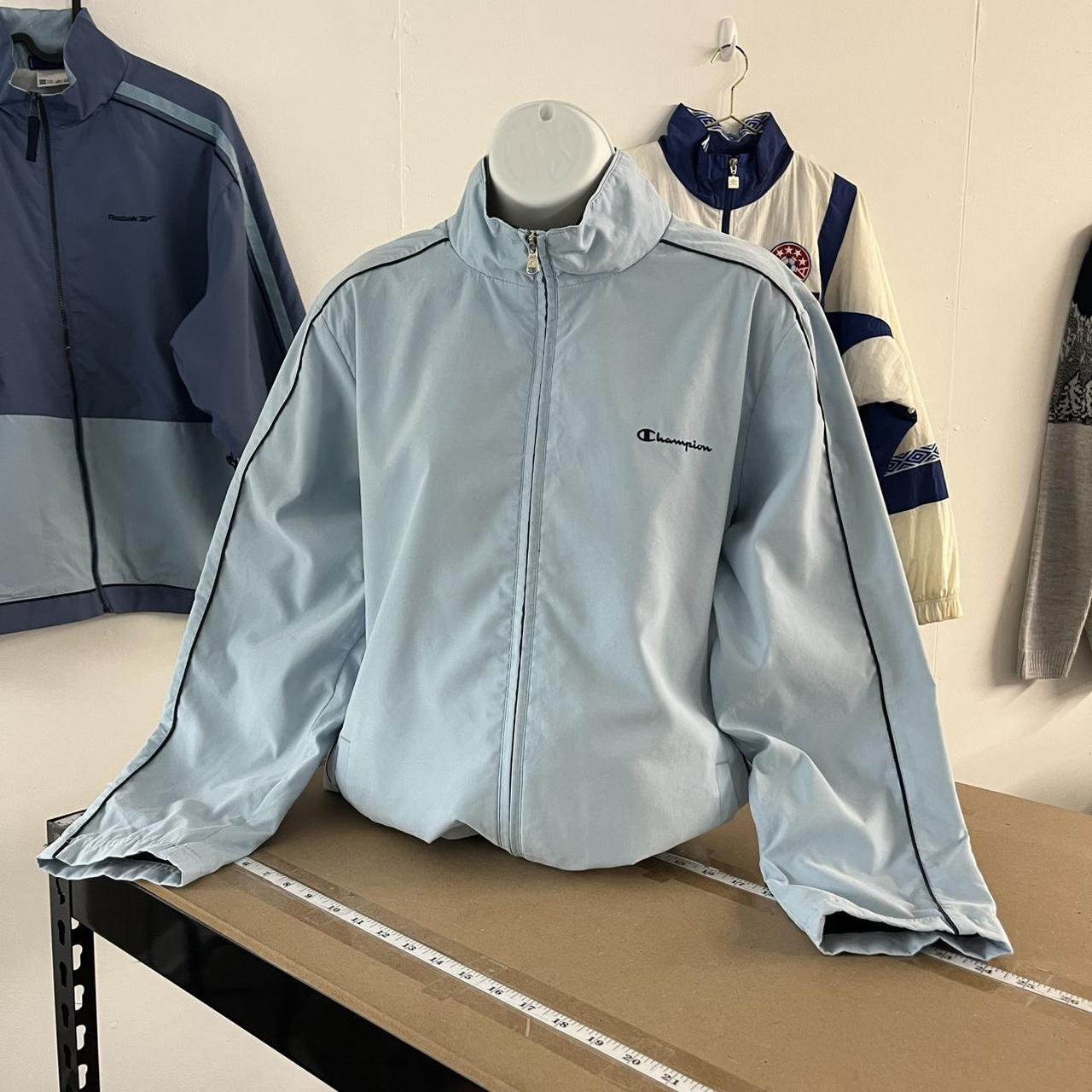 VINTAGE Y2K CHAMPION WINDBREAKER TRACK JACKET BABY BLUE