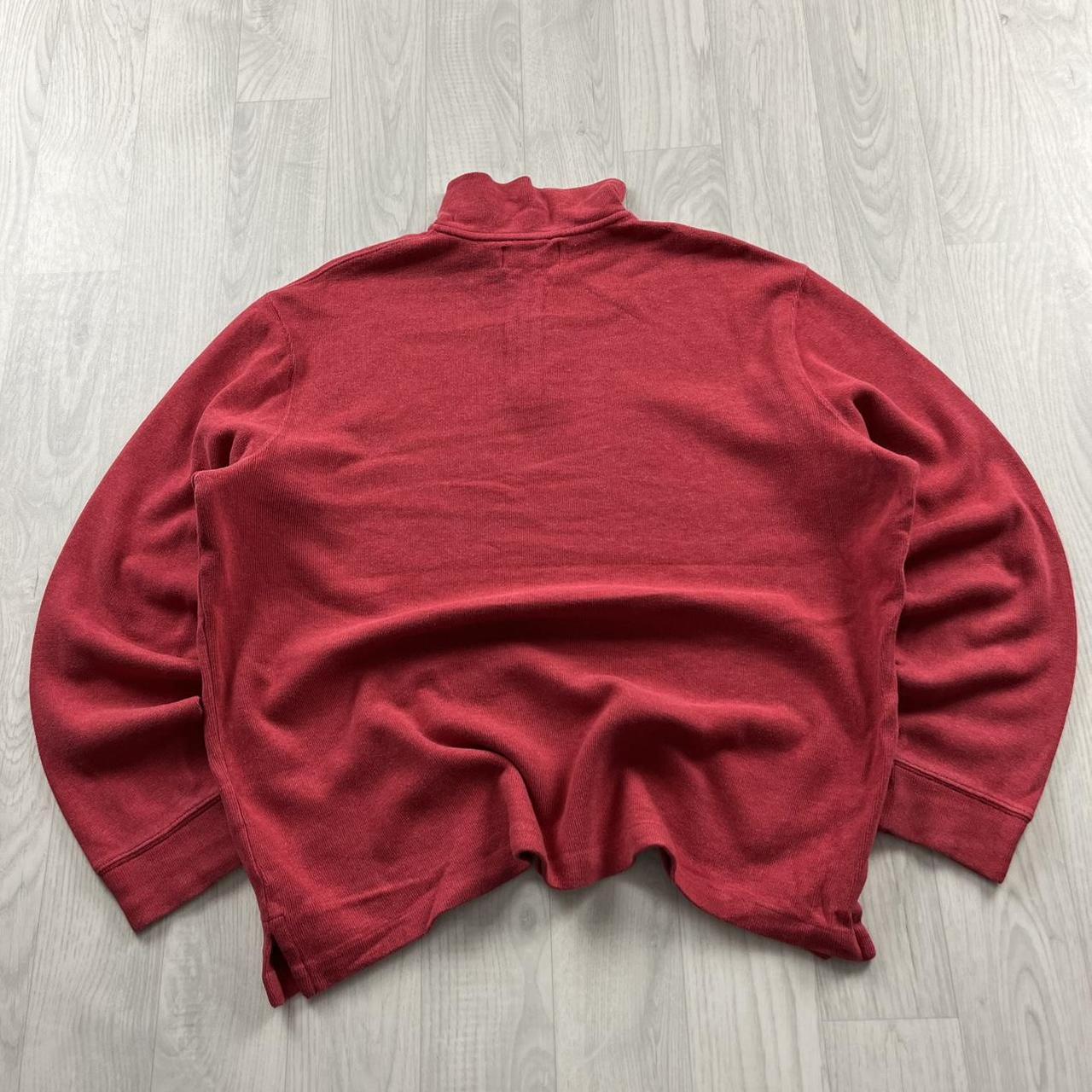 VINTAGE Y2K POLO RALPH LAUREN QUARTER ZIP KNITTED JUMPER RED