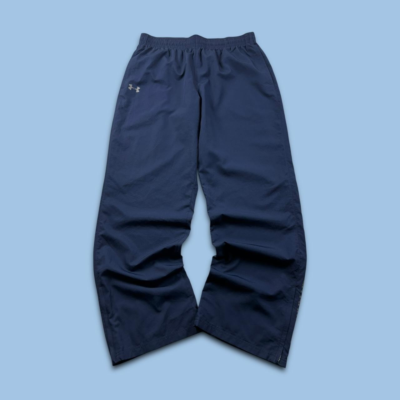 VINTAGE Y2K UNDER ARMOUR WIDE LEG BAGGY TRACKSUIT BOTTOMS NAVY