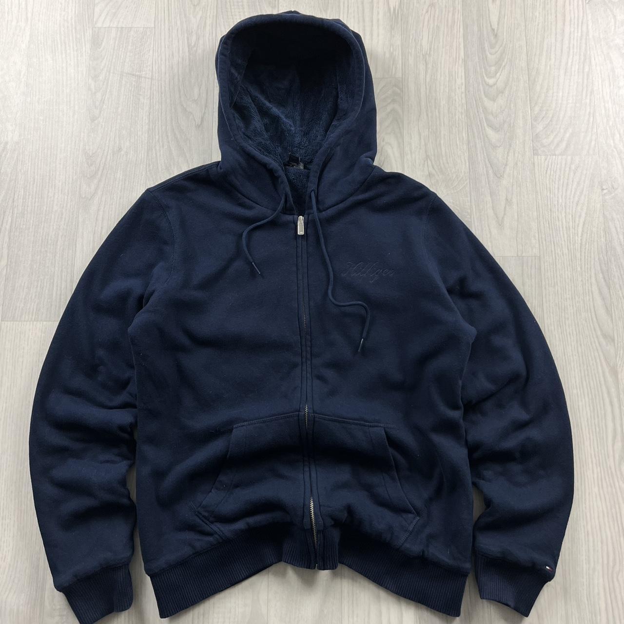VINTAGE Y2K TOMMY HILFIGER ZIP HEAVY HOODIE NAVY