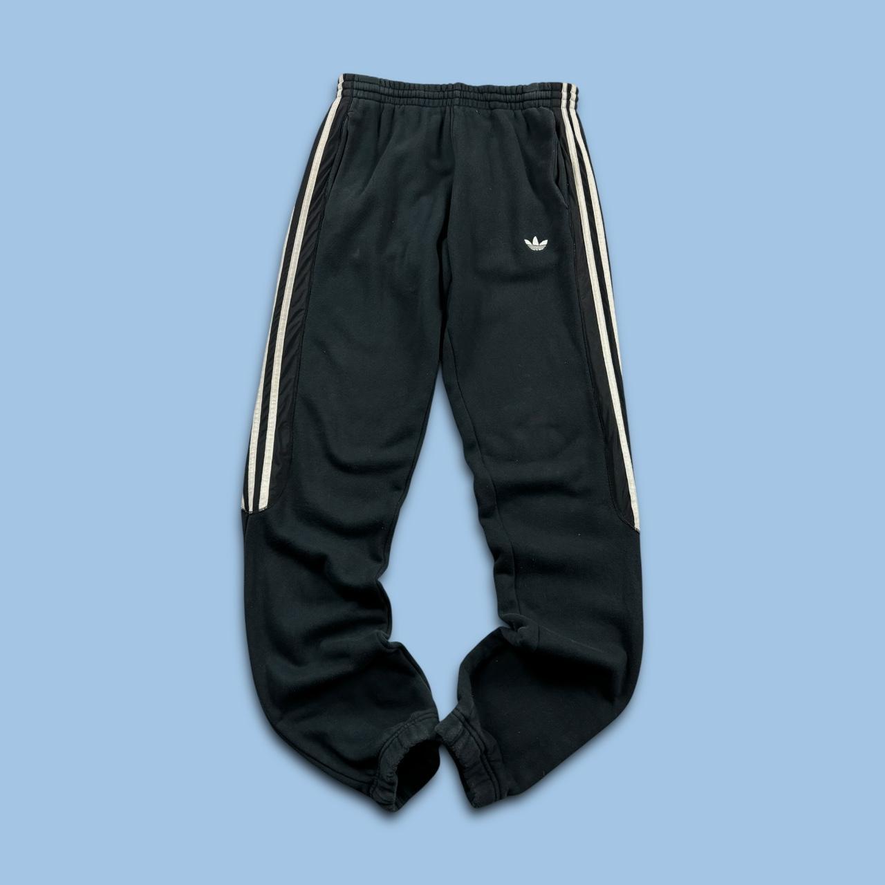 ADIDAS CUFFED COTTON SWEATPANTS BLACK