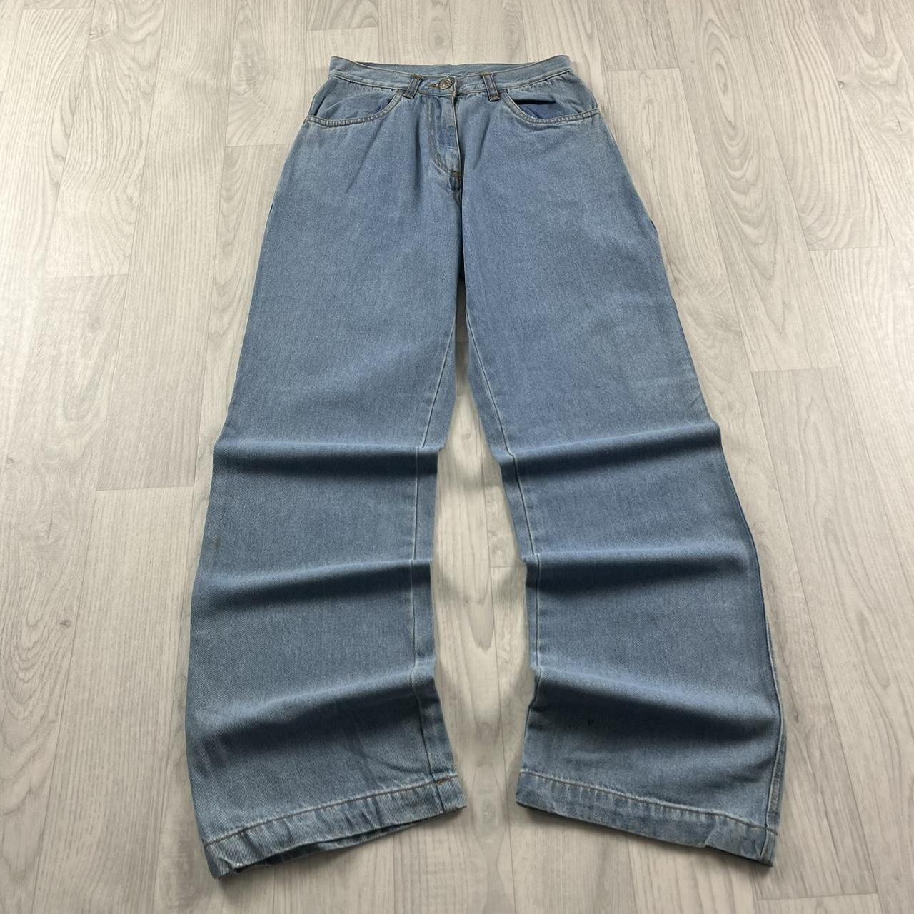 VINTAGE BAGGY WIDE LEG CARPENTER JEANS LIGHT BLUE (26x31)