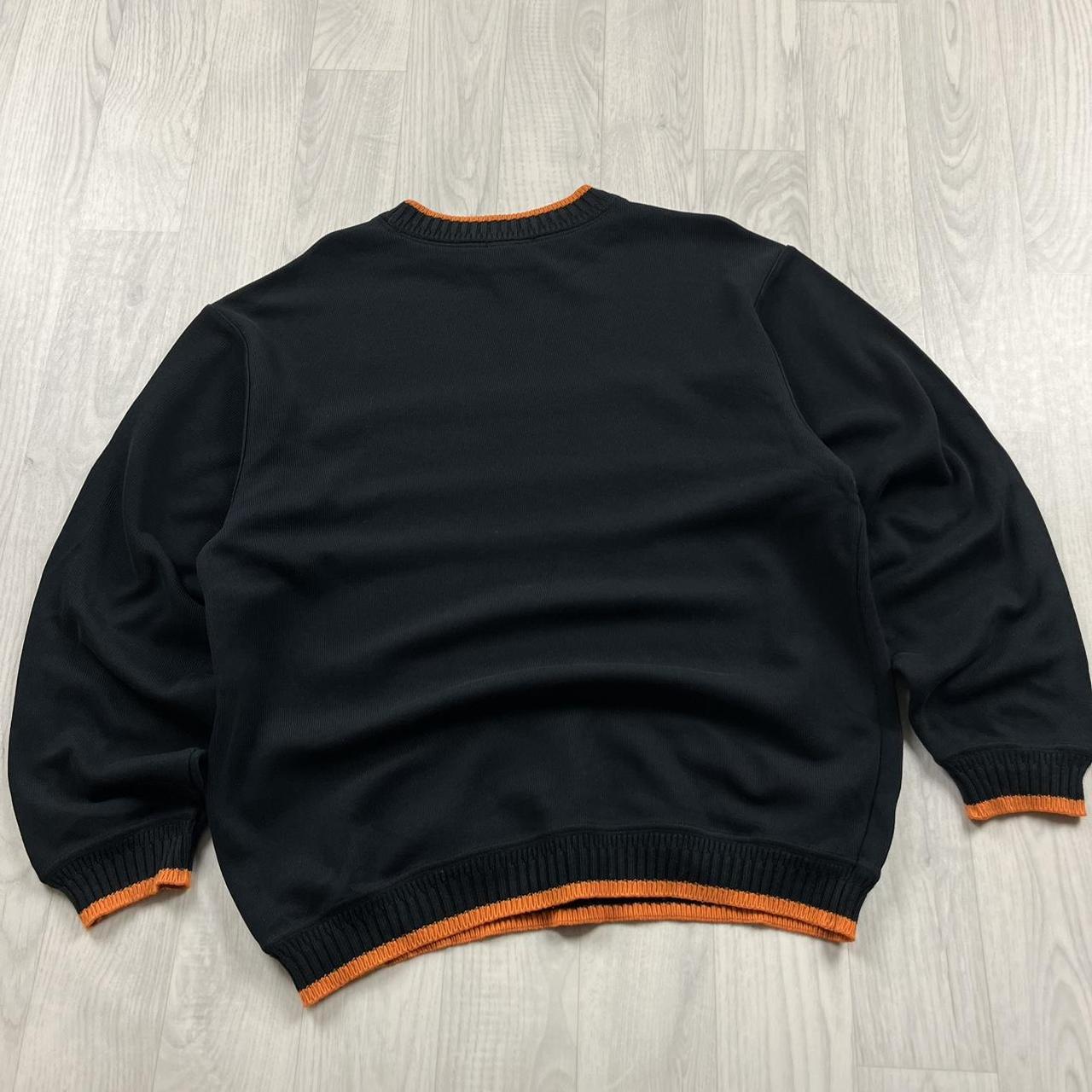 VINTAGE Y2K CARLO COLLUCI STRIPED KNITTED JUMPER BLACK ORANGE