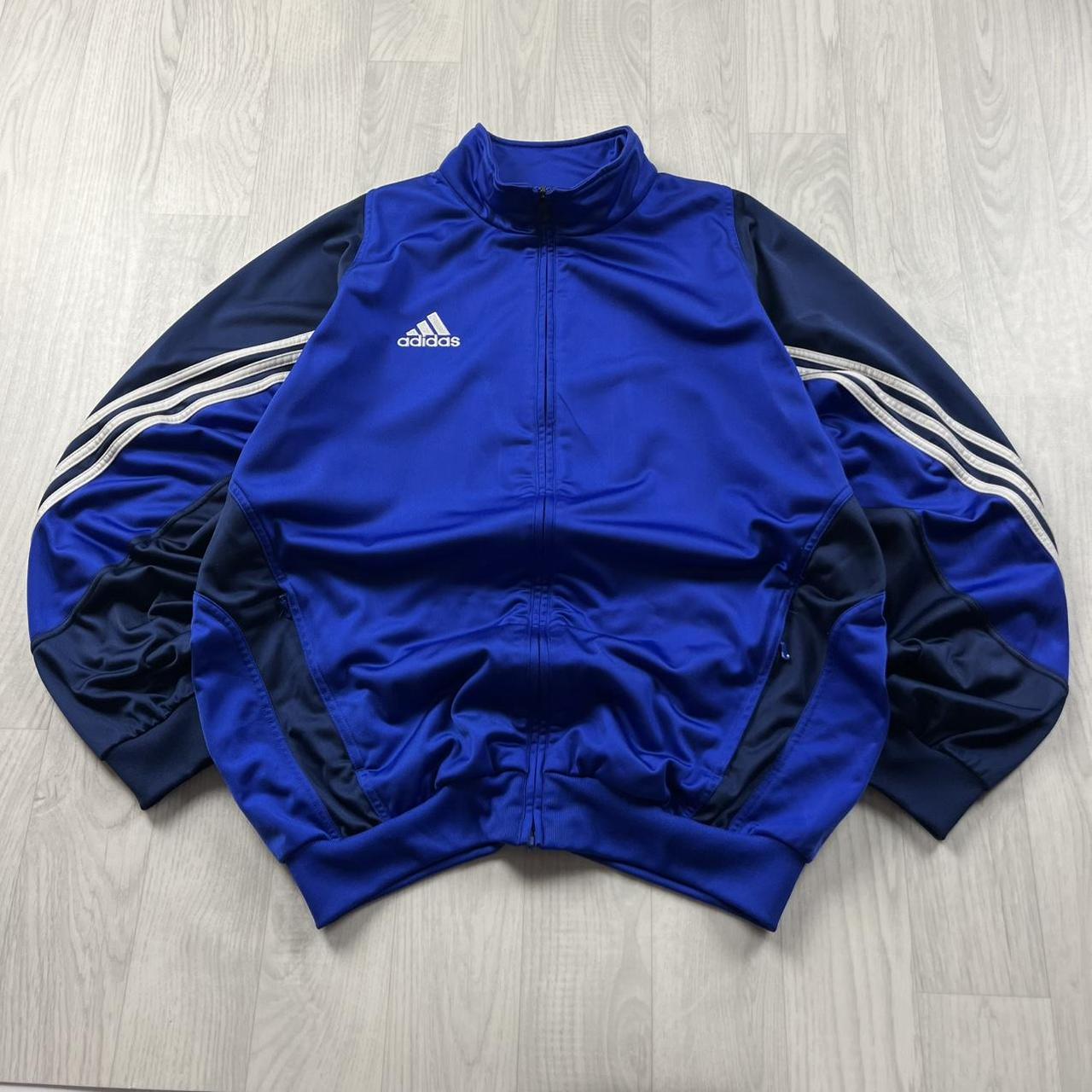 VINTAGE 00s ADIDAS ZIP UP TRACK JACKET BLUE