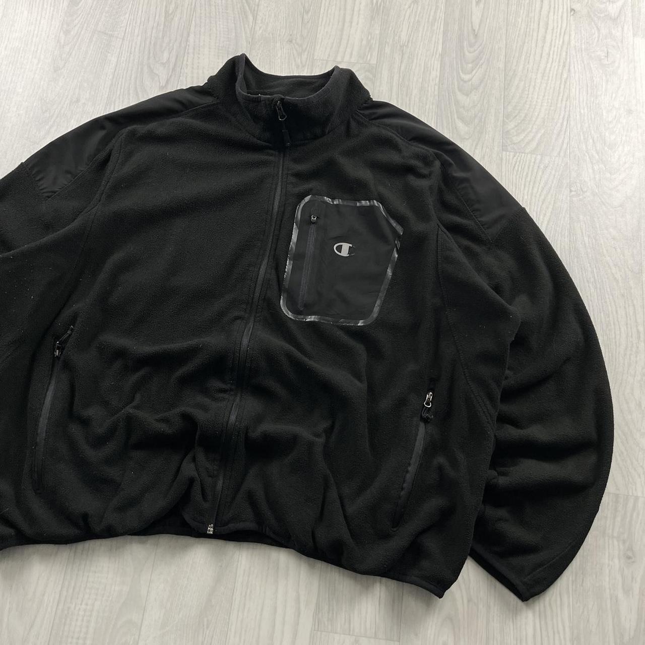 VINTAGE Y2K CHAMPION ZIP UP FLEECE BLACK