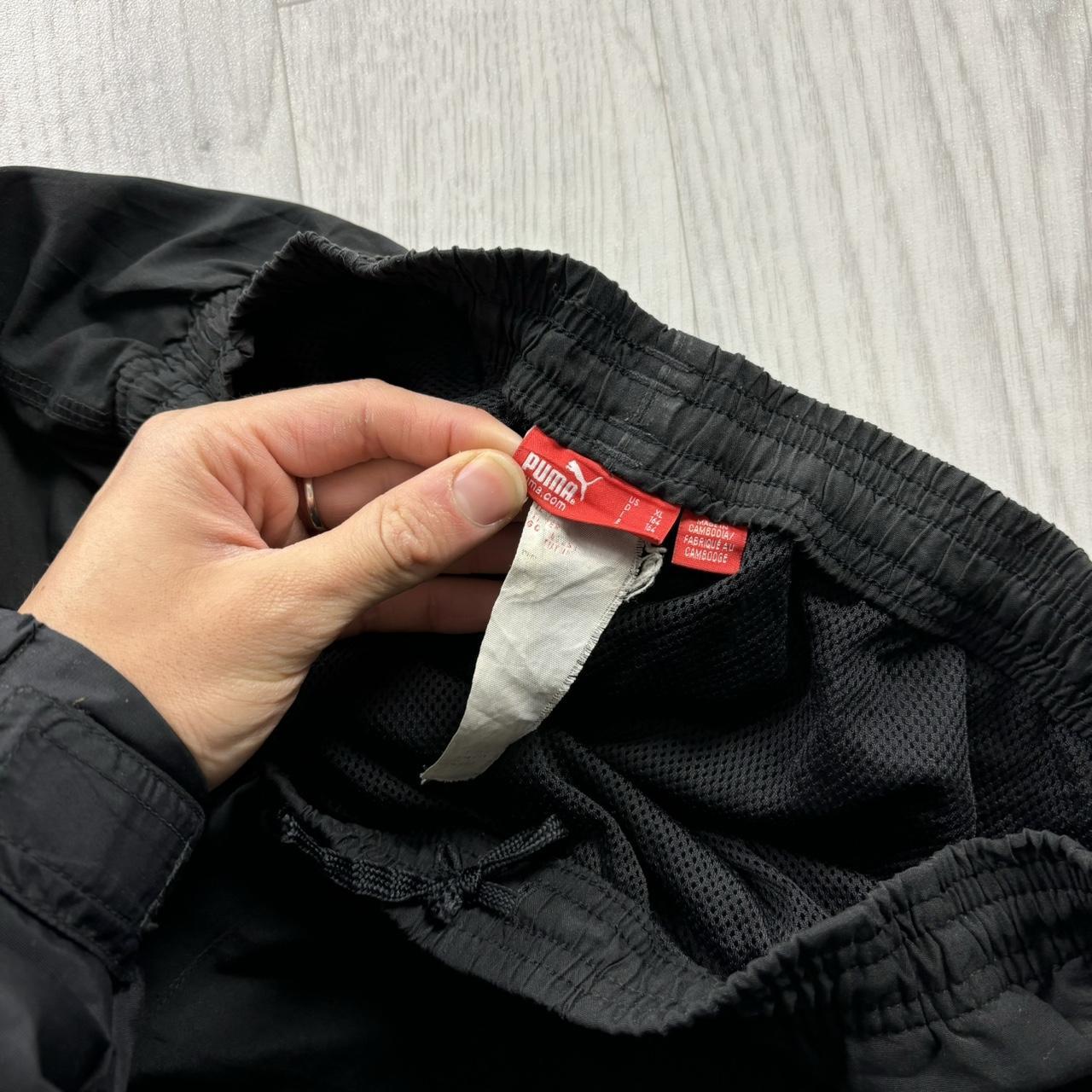 VINTAGE Y2K PUMA BAGGY TECHNICAL TRACKSUIT BOTTOMS BLACK