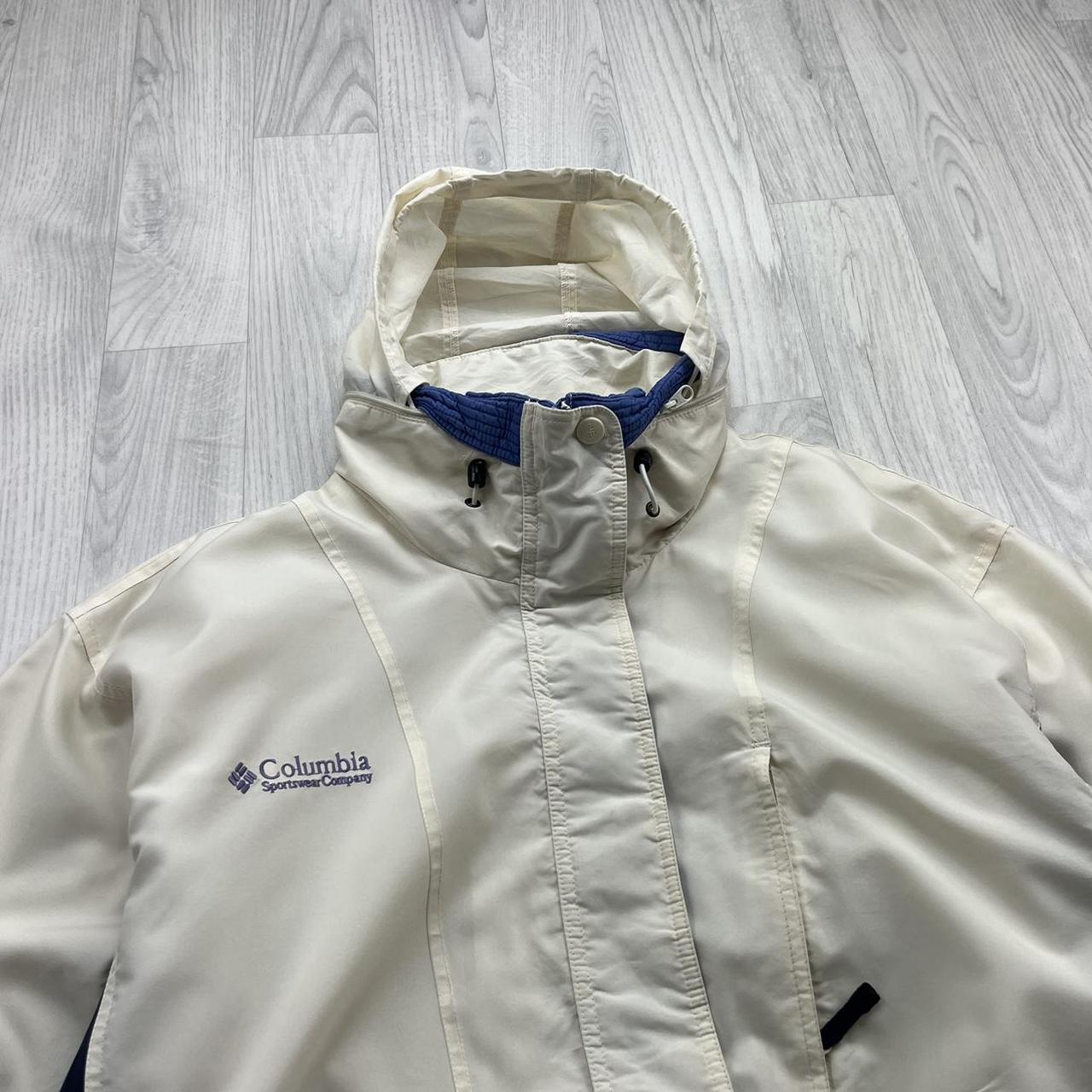 VINTAGE 00s COLUMBIA TECHNICAL UTILITY HEAVY SKI JACKET CREAM