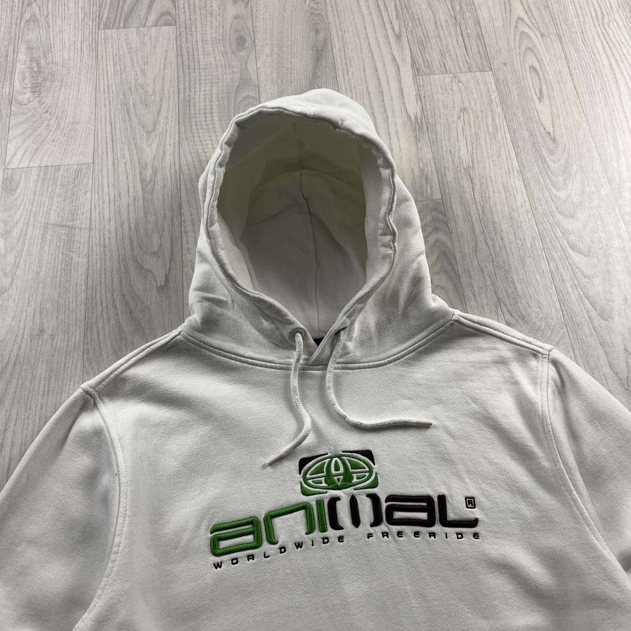 VINTAGE Y2K ANIMAL GRAPHIC HOODIE WHITE