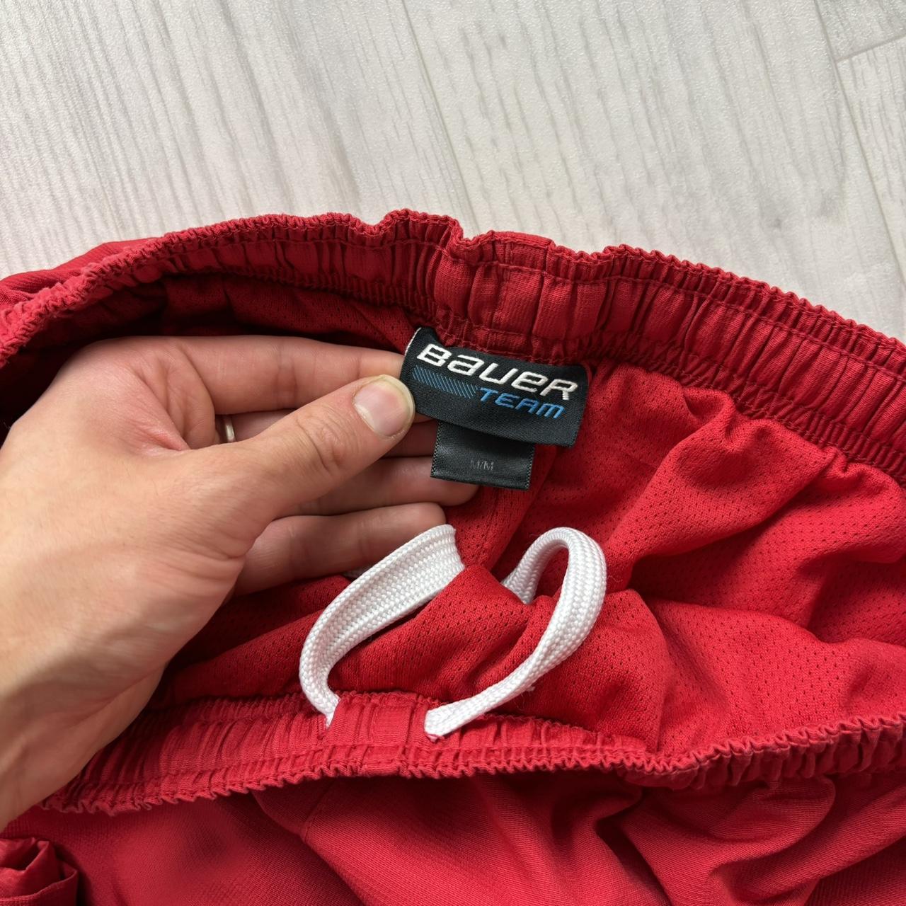 VINTAGE Y2K BAUER BAGGY TRACKSUIT BOTTOMS RED