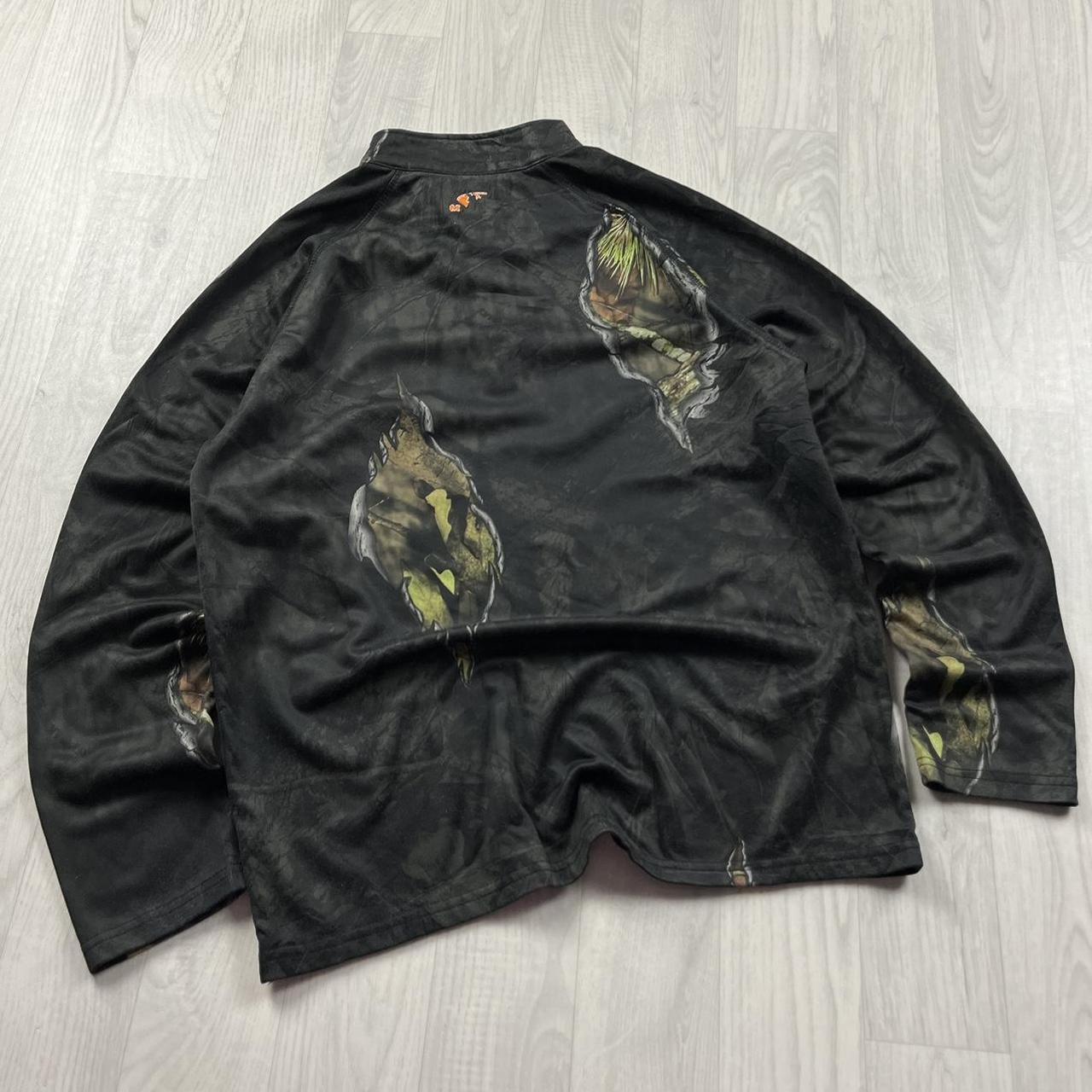 VINTAGE REALTREE LIGHTWEIGHT QUARTER ZIP UP FLEECE CAMO BLACK