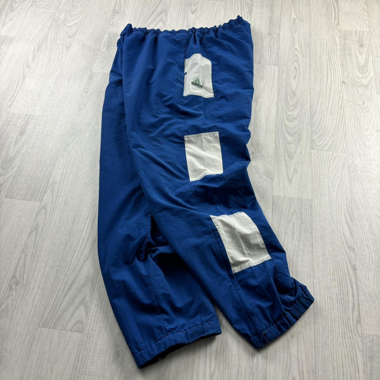 VINTAGE 90s ADIDAS EQUIPMENT BAGGY TRACKSUIT BOTTOMS BLUE
