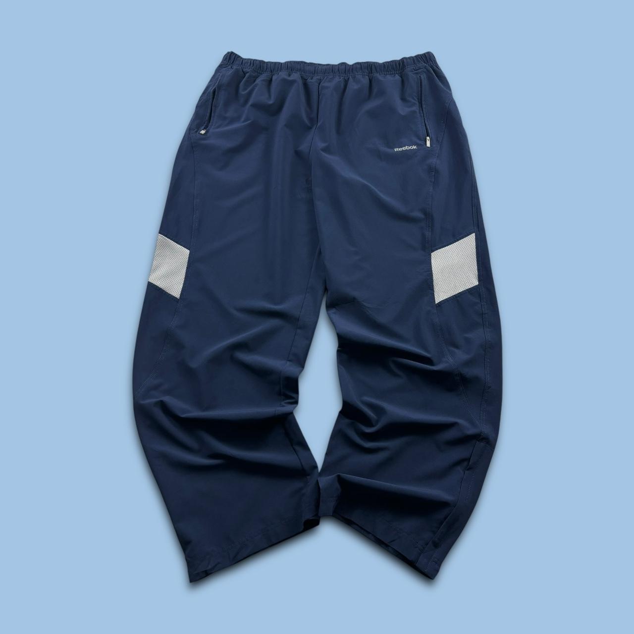 VINTAGE Y2K REEBOK BAGGY TRACKSUIT BOTTOMS NAVY