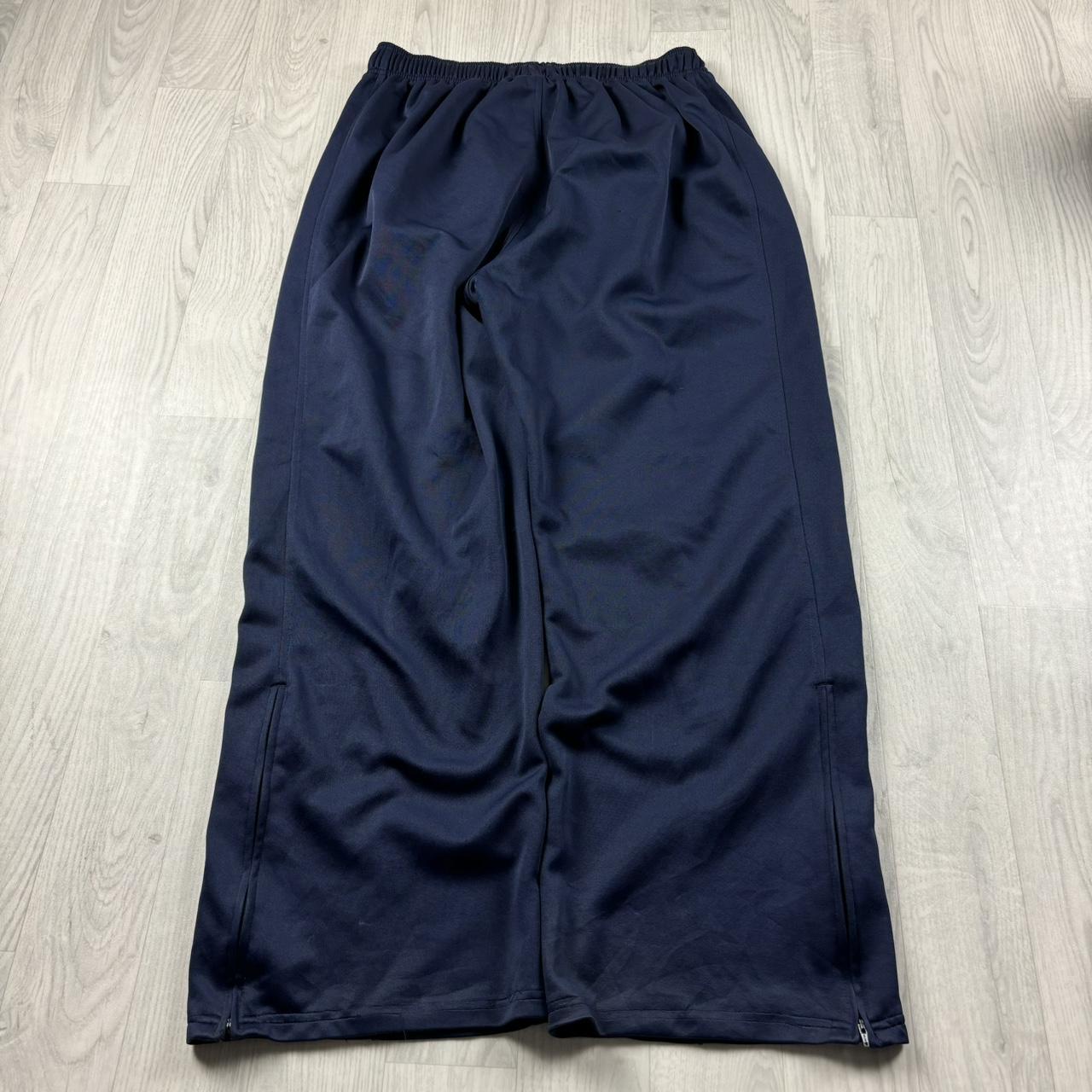 VINTAGE Y2K ADIDAS WIDE LEG TRACKSUIT BOTTOMS NAVY