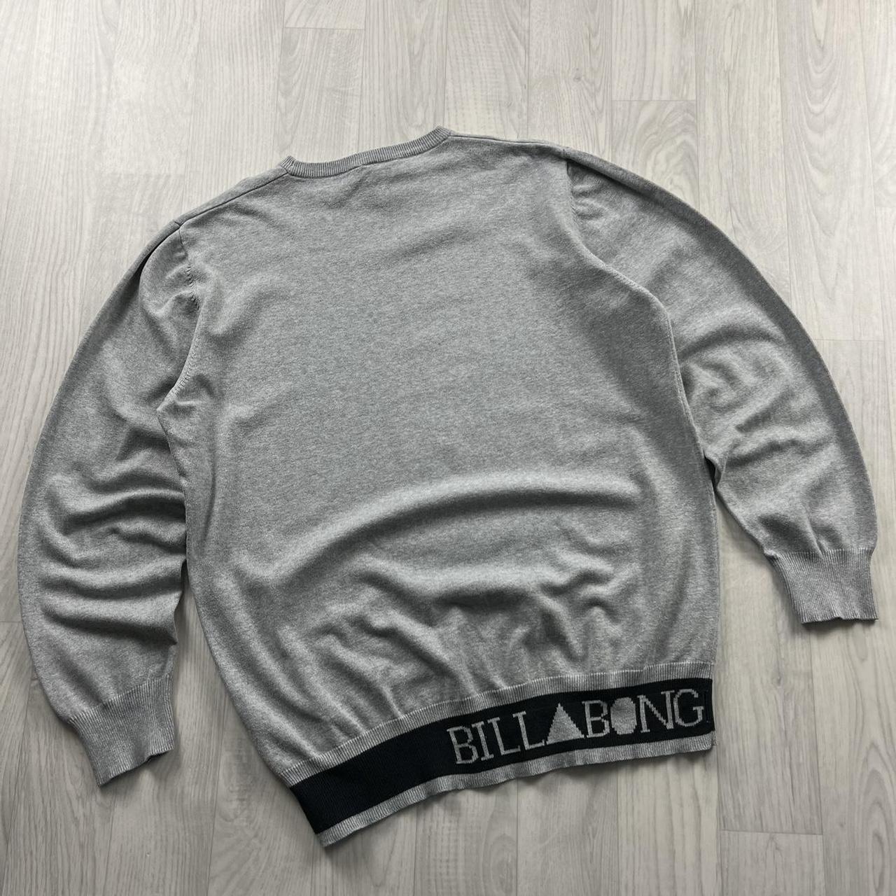 VINTAGE Y2K BILLABONG THIN KNITTED JUMPER GREY BLACK