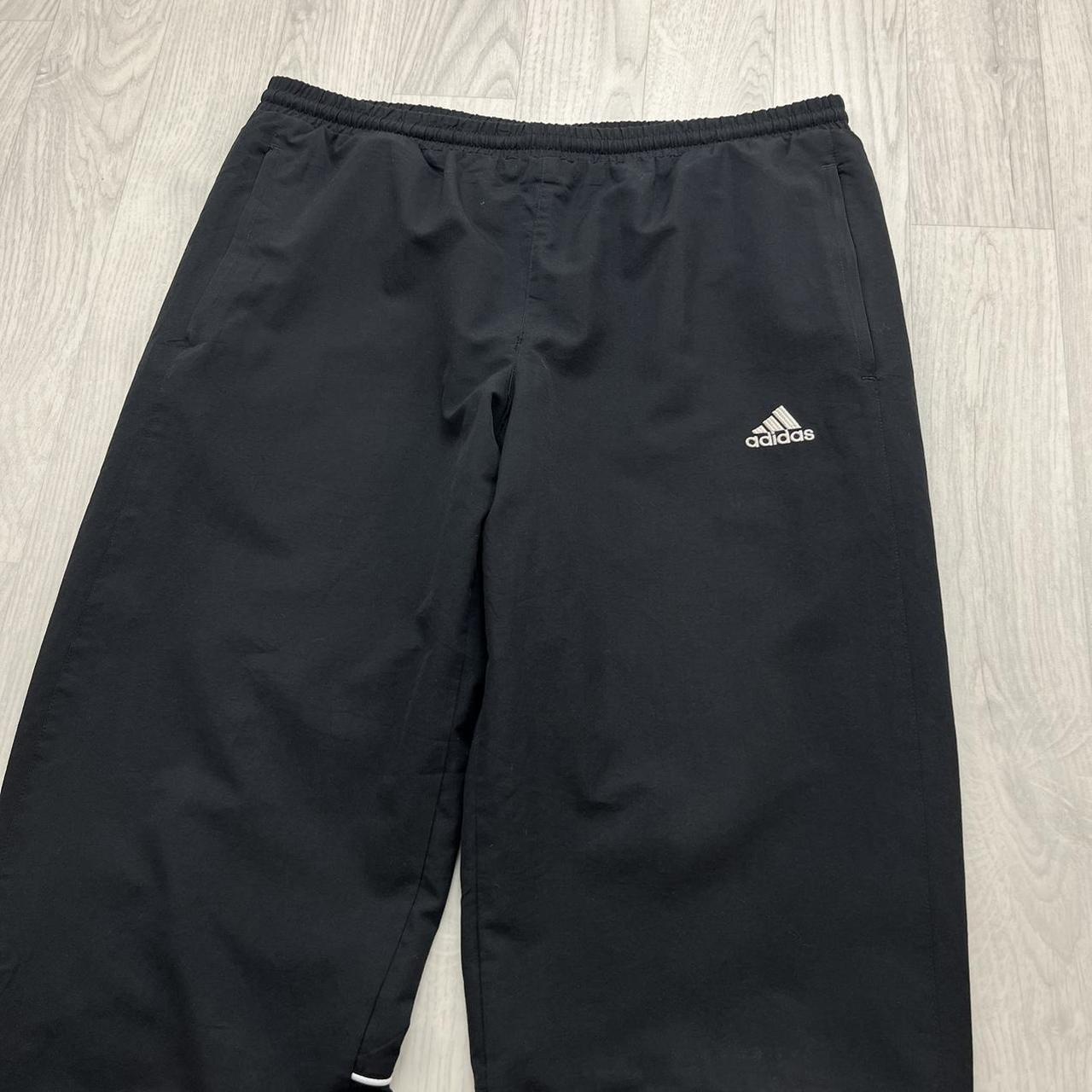 VINTAGE Y2K ADIDAS WIDE LEG TRACKSUIT BOTTOMS BLACK