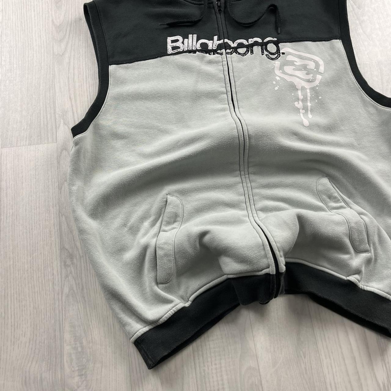 VINTAGE Y2K BILLABONG ZIP SLEEVELESS HOODIE GILET BLACK