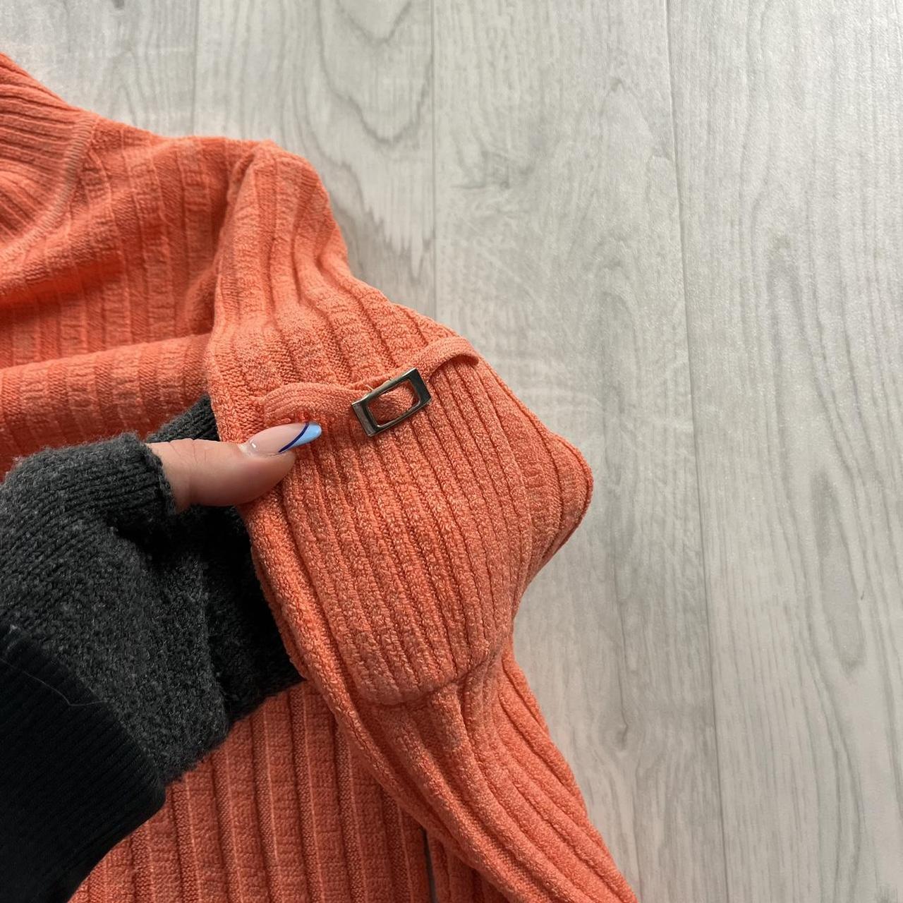 VINTAGE Y2K RIBBED KNITTED JUMPER ORANGE