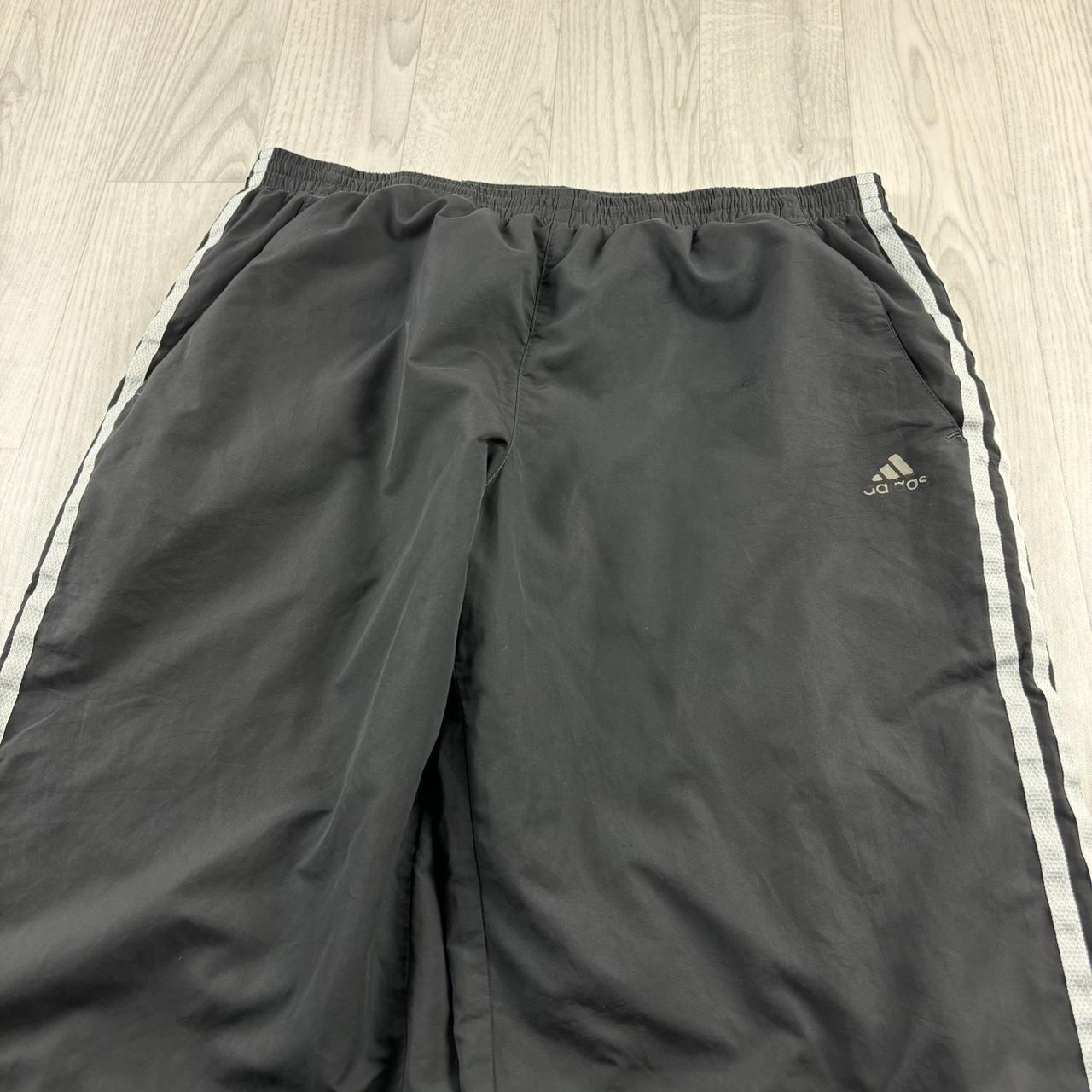 VINTAGE Y2K ADIDAS TECHNICAL BAGGY TRACKSUIT BOTTOMS GREY