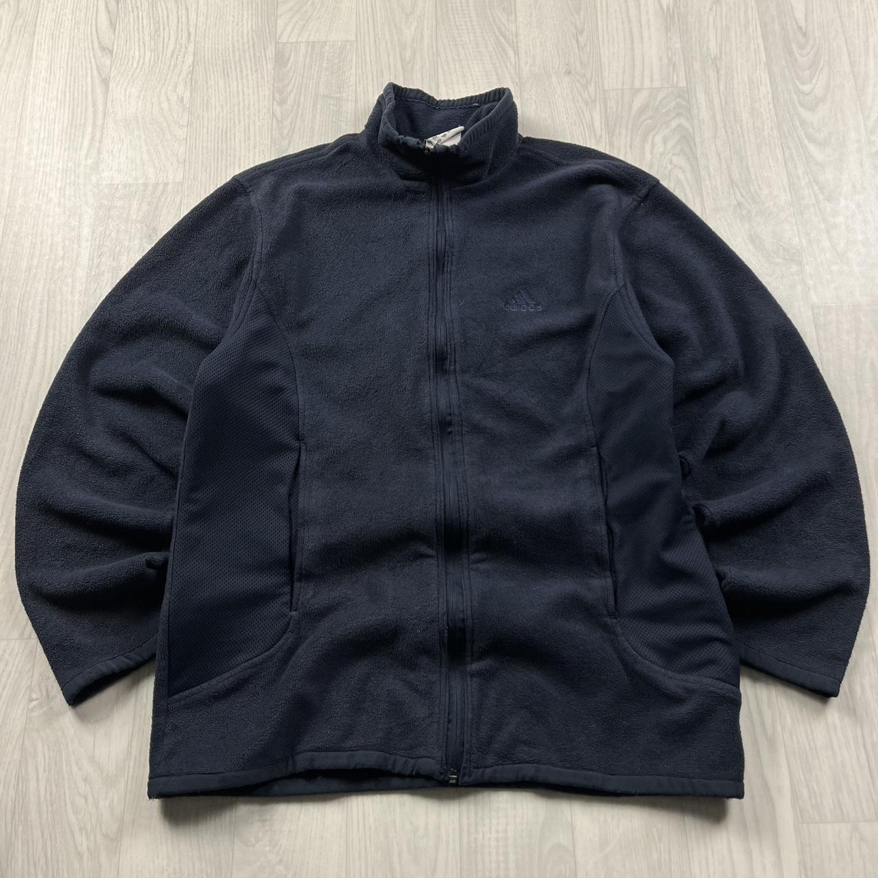 VINTAGE Y2K ADIDAS ZIP UP FLEECE NAVY