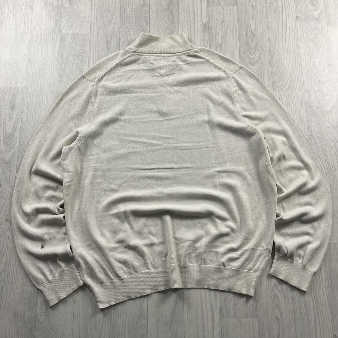 VINTAGE Y2K TOMMY HILFIGER QUARTER ZIP KNITTED JUMPER CREAM