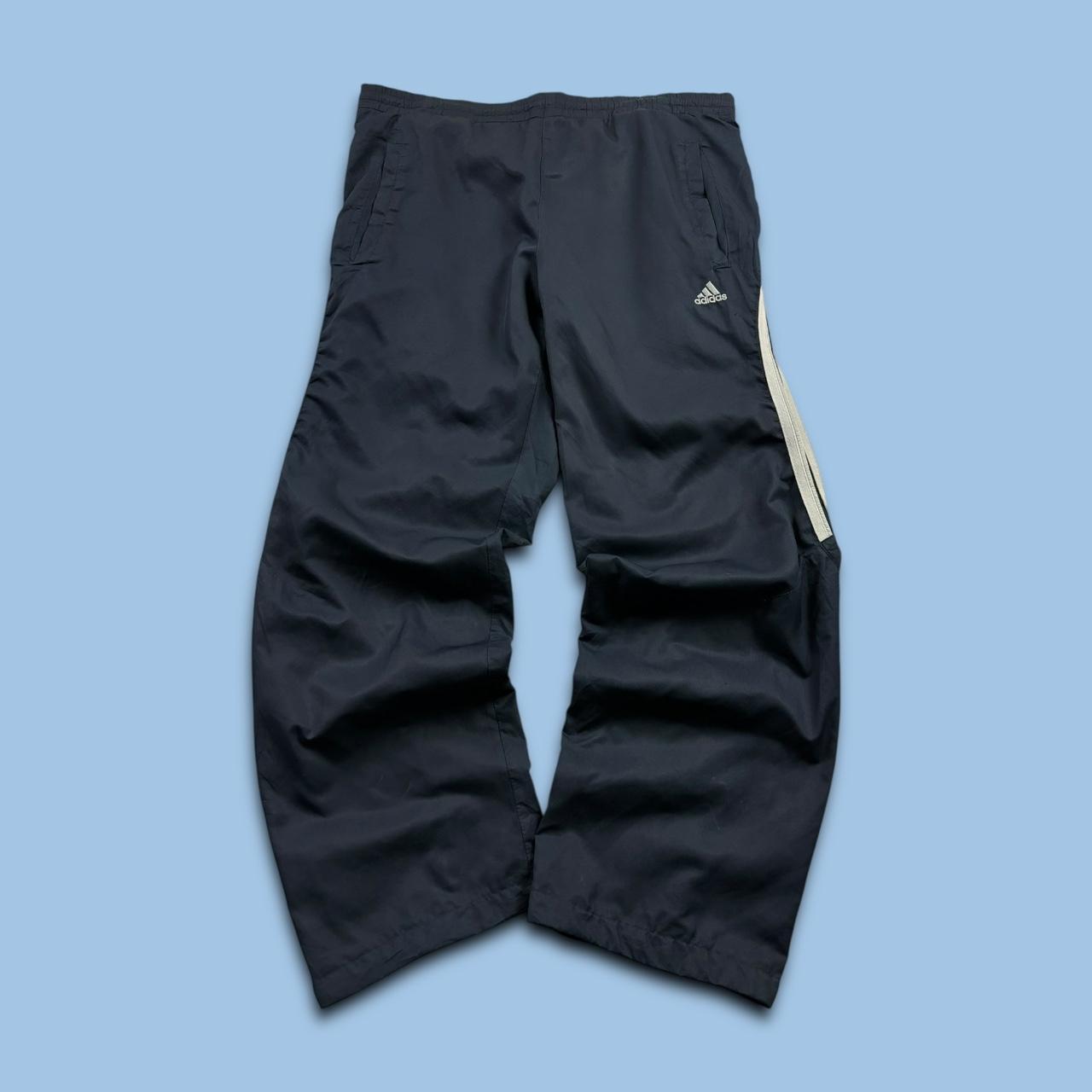 VINTAGE Y2K ADIDAS BAGGY TRACKSUIT BOTTOMS NAVY