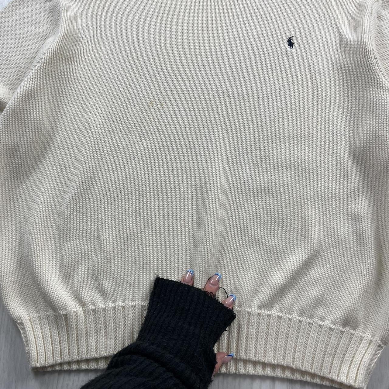 VINTAGE Y2K POLO RALPH LAUREN CHUNKY KNITTED JUMPER CREAM