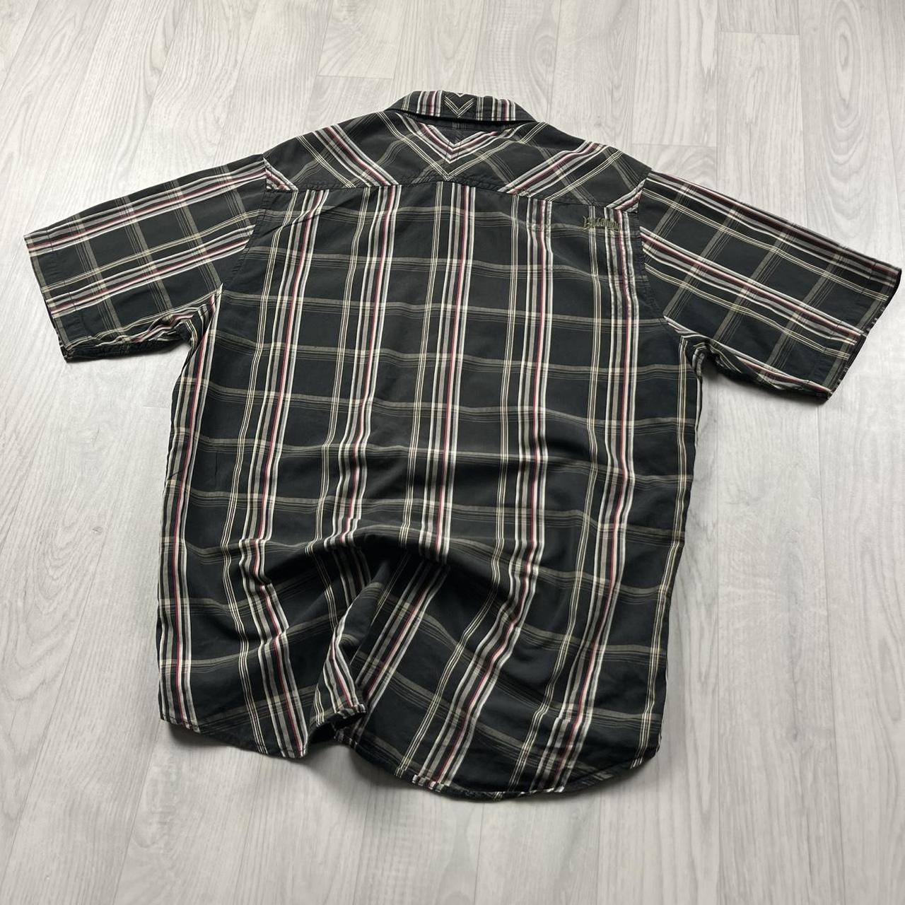 VINTAGE Y2K BILLABONG CHECKERED SHORT SLEEVE SHIRT BLACK