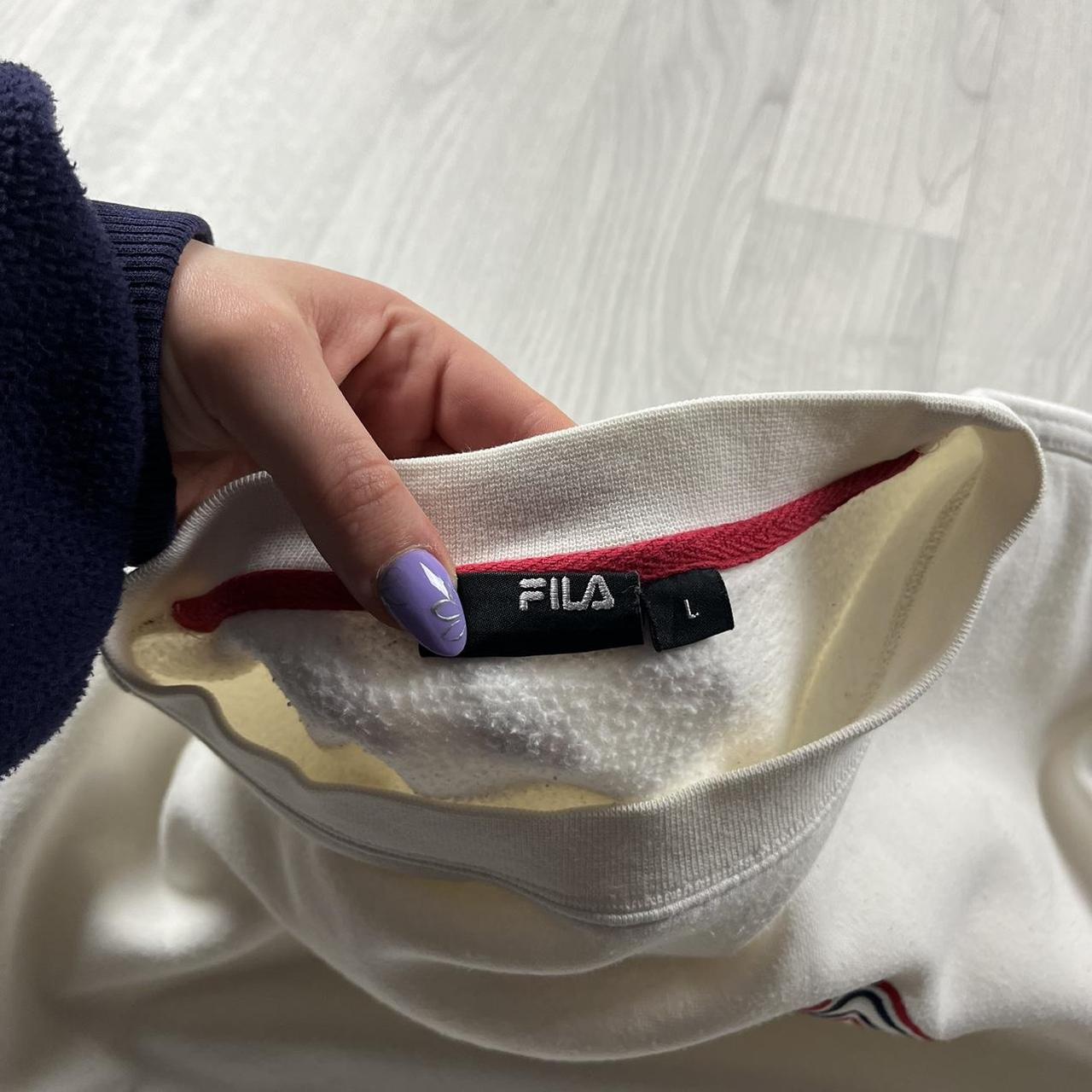 VINTAGE Y2K FILA SPELL OUT SWEATSHIRT WHITE