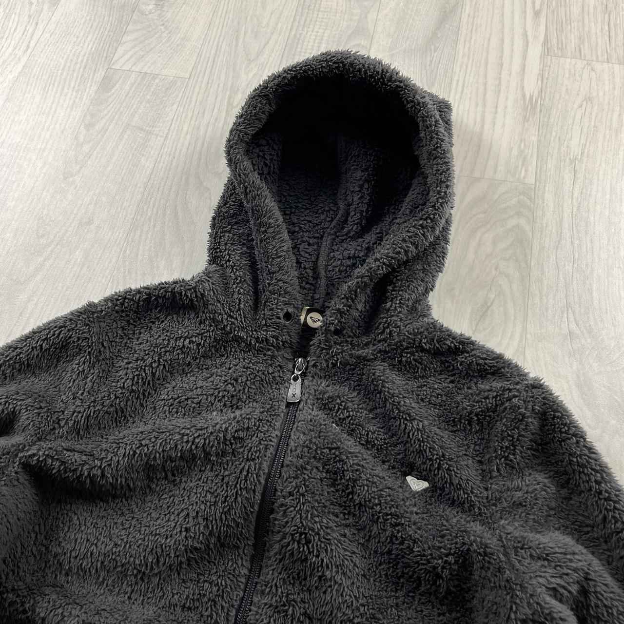 VINTAGE Y2K ROXY ZIP FLEECE HOODIE GREY (L)