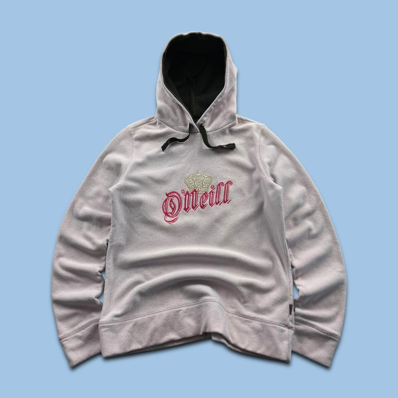 VINTAGE Y2K O’NEILL GRAPHIC FLEECE HOODIE BABY PINK