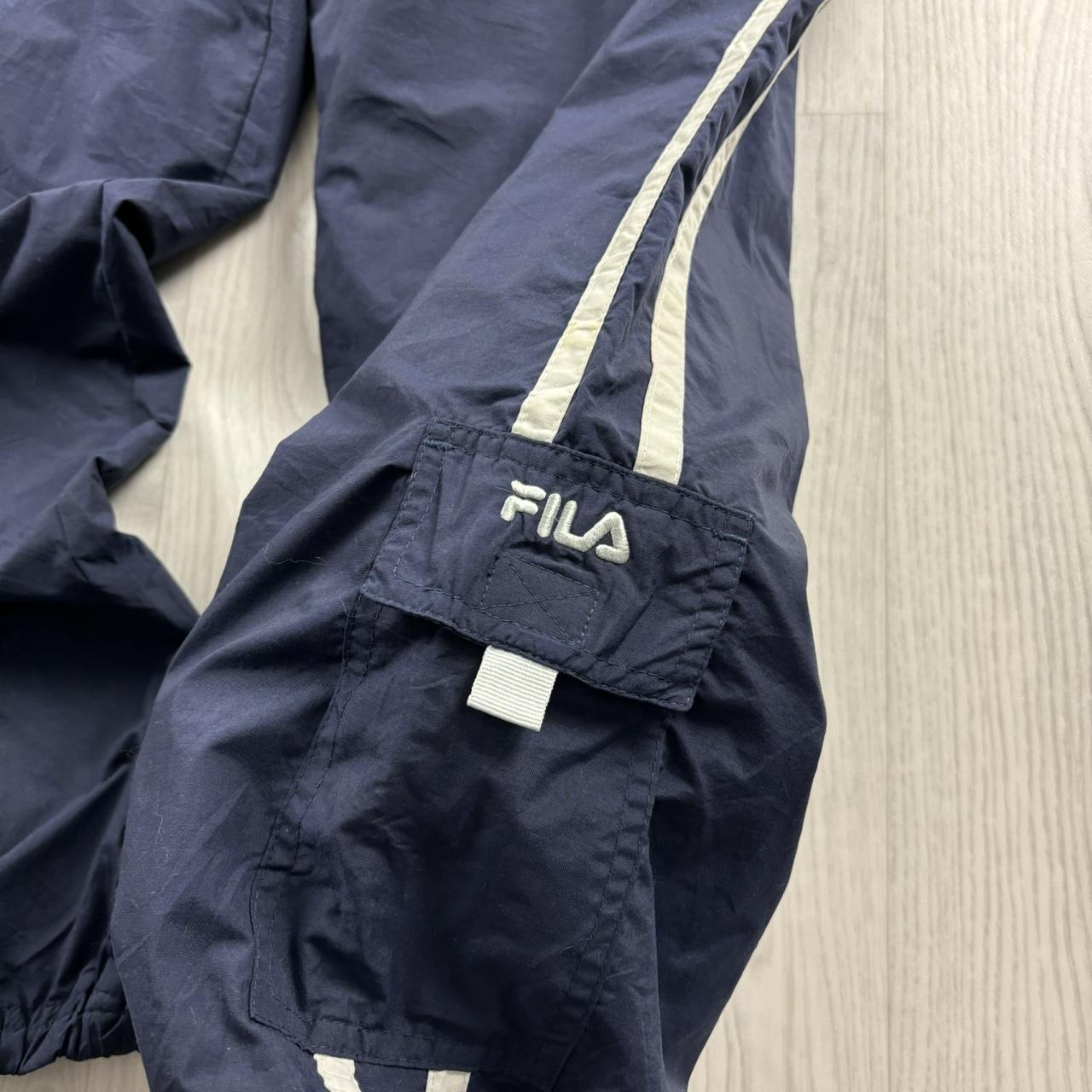VINTAGE Y2K FILA CARGO BAGGY TRACKSUIT BOTTOMS NAVY