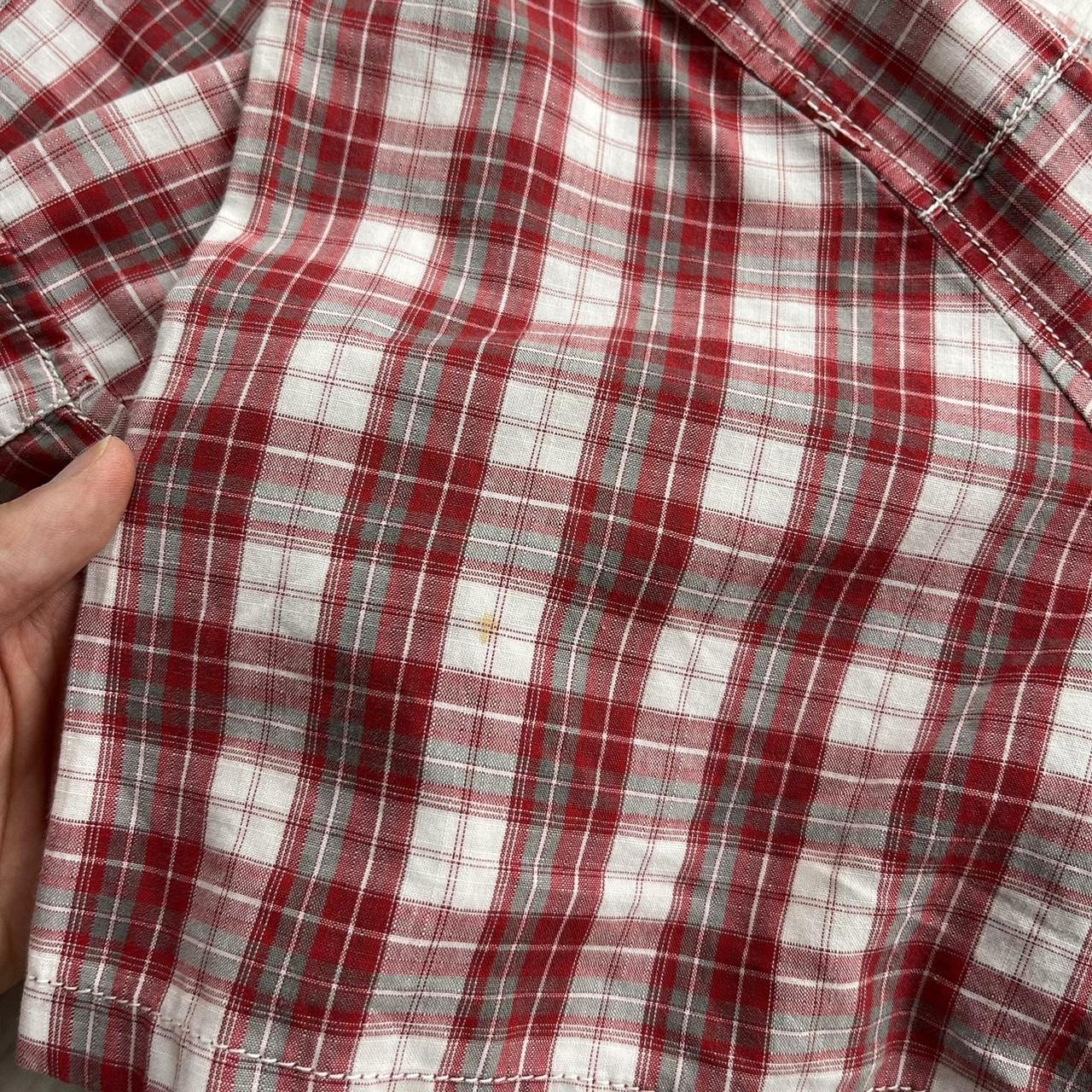 VINTAGE Y2K THE NORTH FACE CHECKERED SHORT SLEEVE BUTTON UP SHIRT RED
