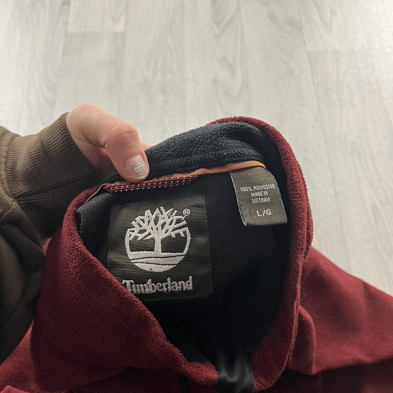 VINTAGE Y2K TIMBERLAND ZIP UP FLEECE BURGUNDY