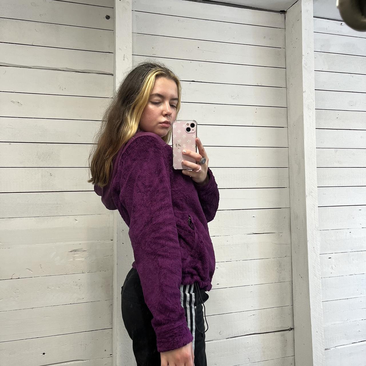 VINTAGE Y2K THE NORTH FACE ZIP FLEECE HOODIE PURPLE (S)