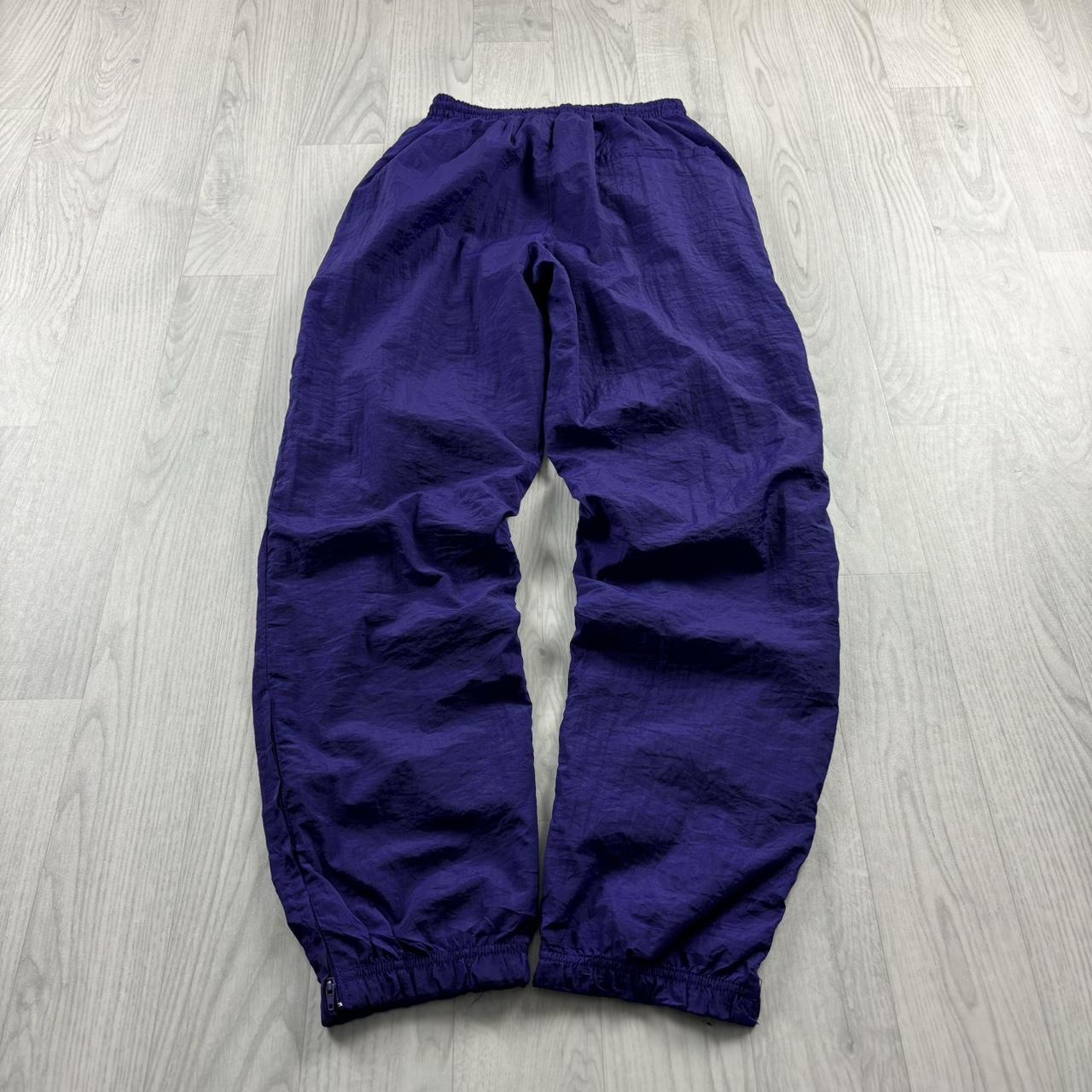VINTAGE 00s REEBOK BAGGY SHELL TRACKSUIT BOTTOMS PURPLE (S)