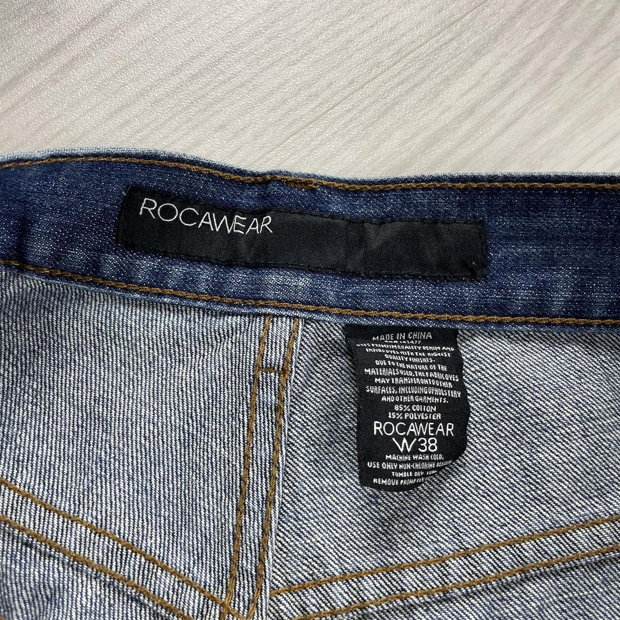 VINTAGE ROCAWEAR BAGGY LOOSE HIP HOP JORTS NAVY BLUE (38w)