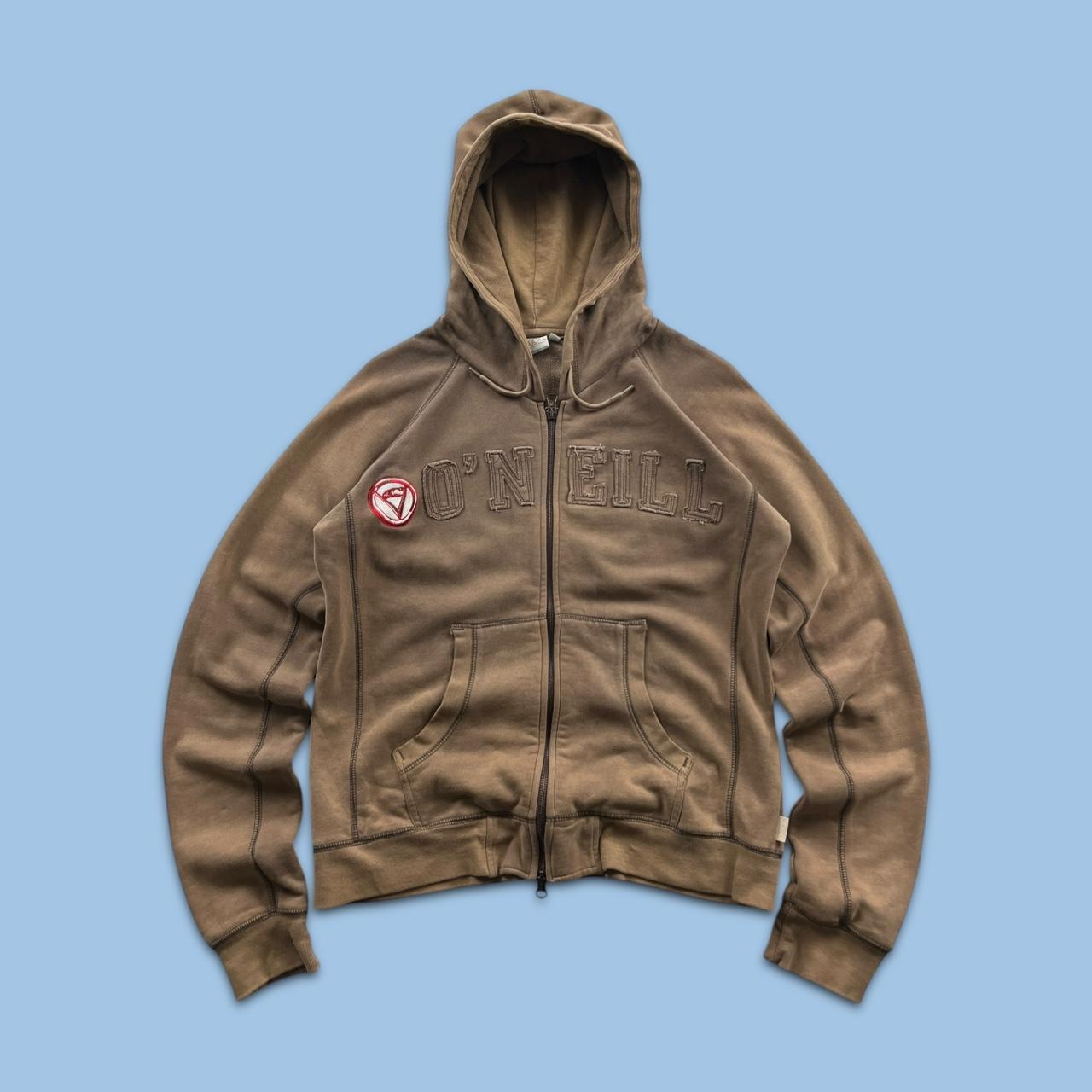 VINTAGE Y2K O’NEILL SPELLOUT ZIP HOODIE BROWN
