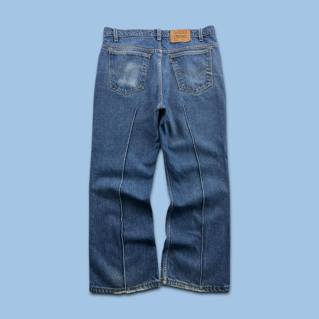 VINTAGE LEVIS ORANGE TABS STRAIGHT BOOTCUT JEANS BLUE
