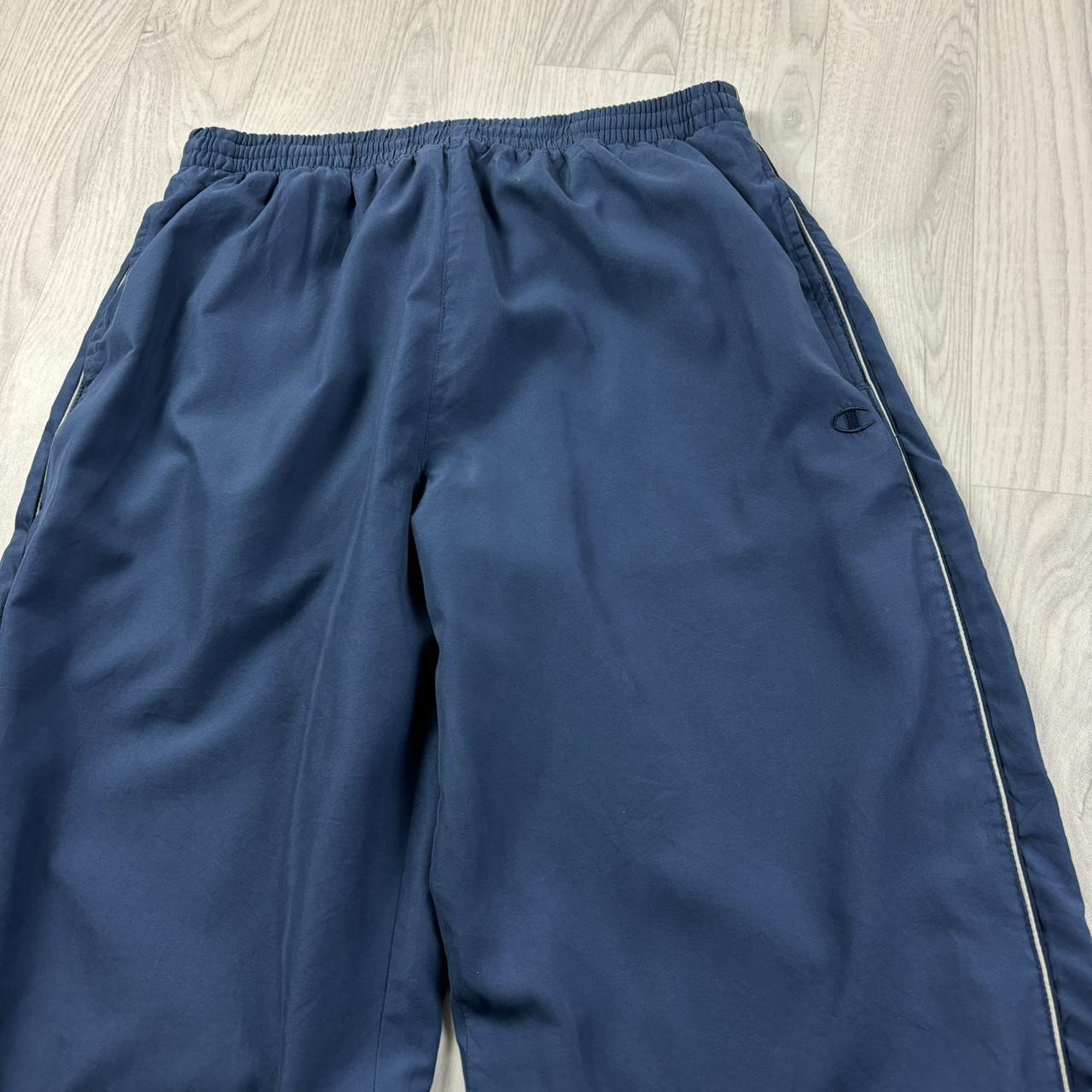 VINTAGE Y2K CHAMPION WIDE LEG BAGGY TRACKSUIT BOTTOMS BLUE