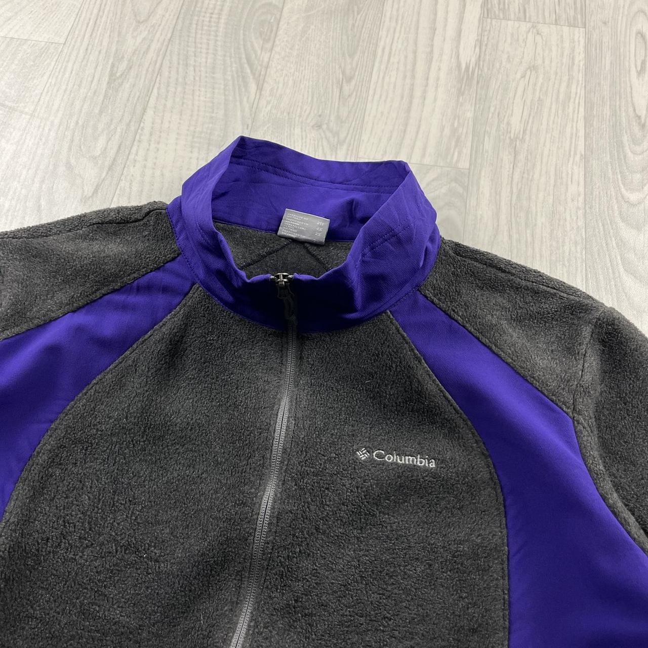 VINTAGE Y2K COLUMBIA ZIP UP FLEECE GREY PURPLE
