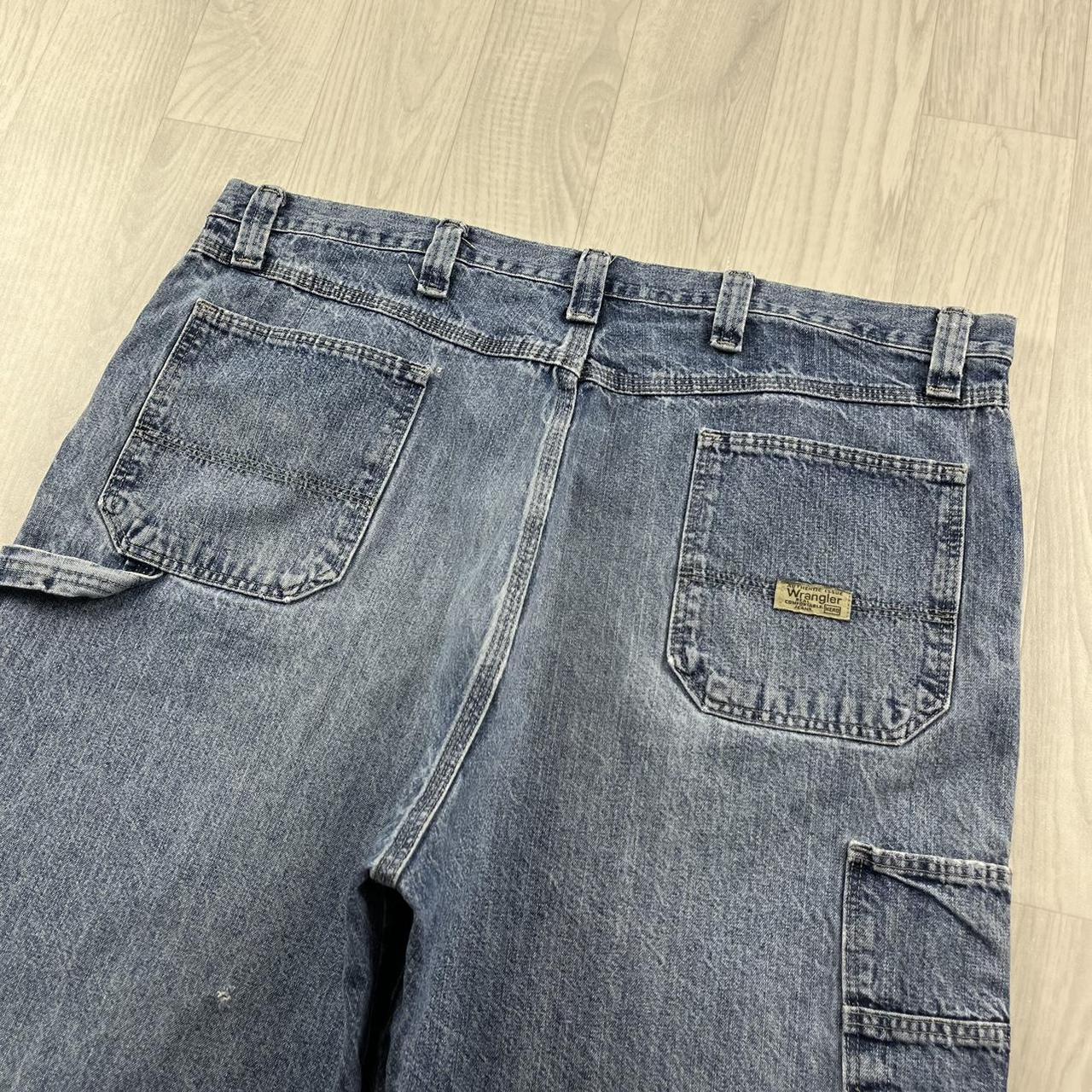 VINTAGE WRANGLER BAGGY CARPENTER JORTS BLUE (40w)