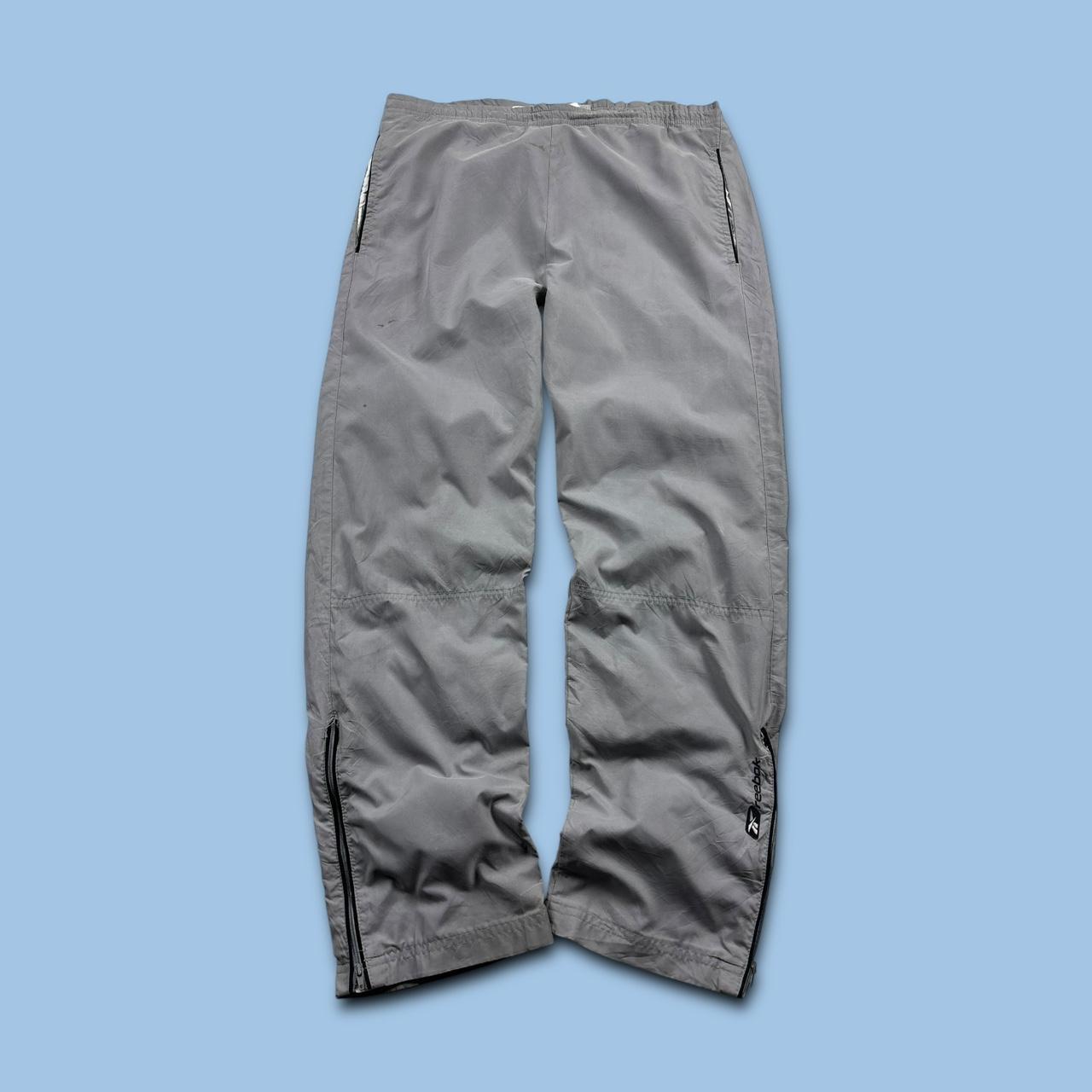 VINTAGE Y2K REEBOK STRAIGHT LEG TRACKSUIT BOTTOMS GREY