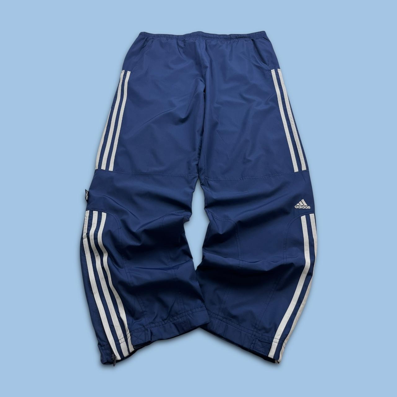 VINTAGE Y2K ADIDAS BAGGY TRACKSUIT BOTTOMS NAVY