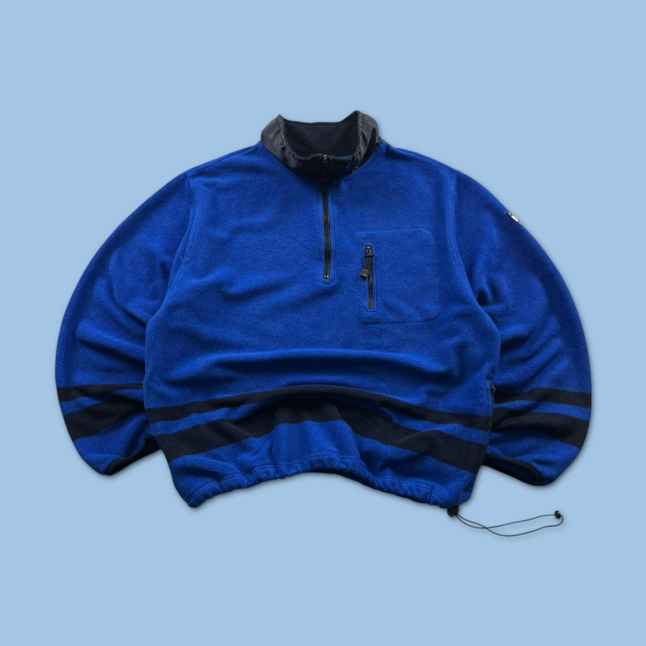 VINTAGE Y2K TOMMY HILFIGER QUARTER ZIP FLEECE SWEATSHIRT BLUE