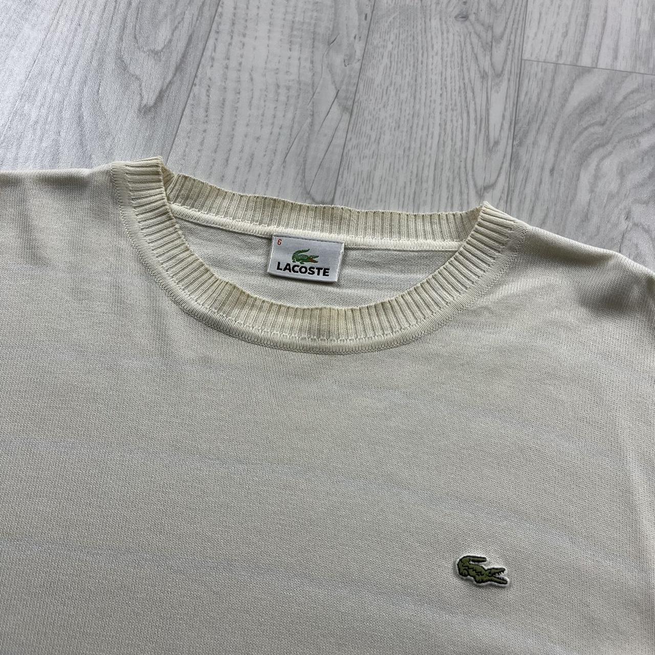 VINTAGE Y2K LACOSTE THIN STRIPED KNITTED JUMPER YELLOW