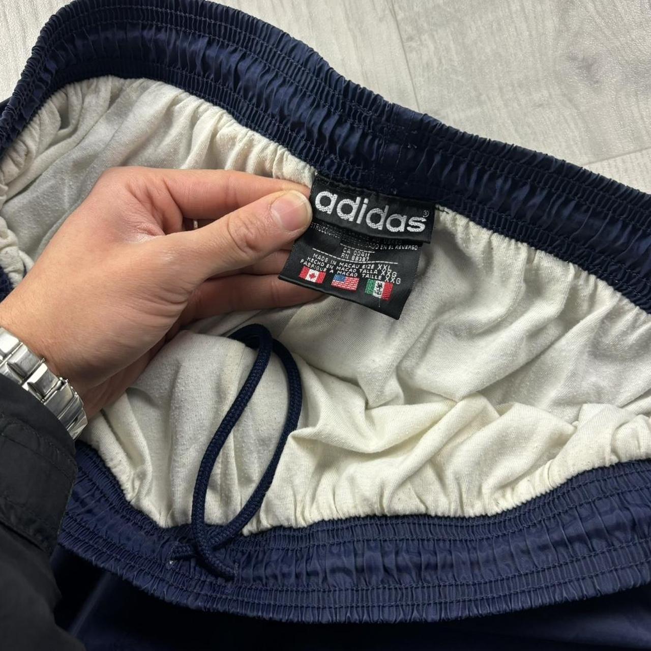 VINTAGE 90s ADIDAS BAGGY TRACKSUIT BOTTOMS NAVY